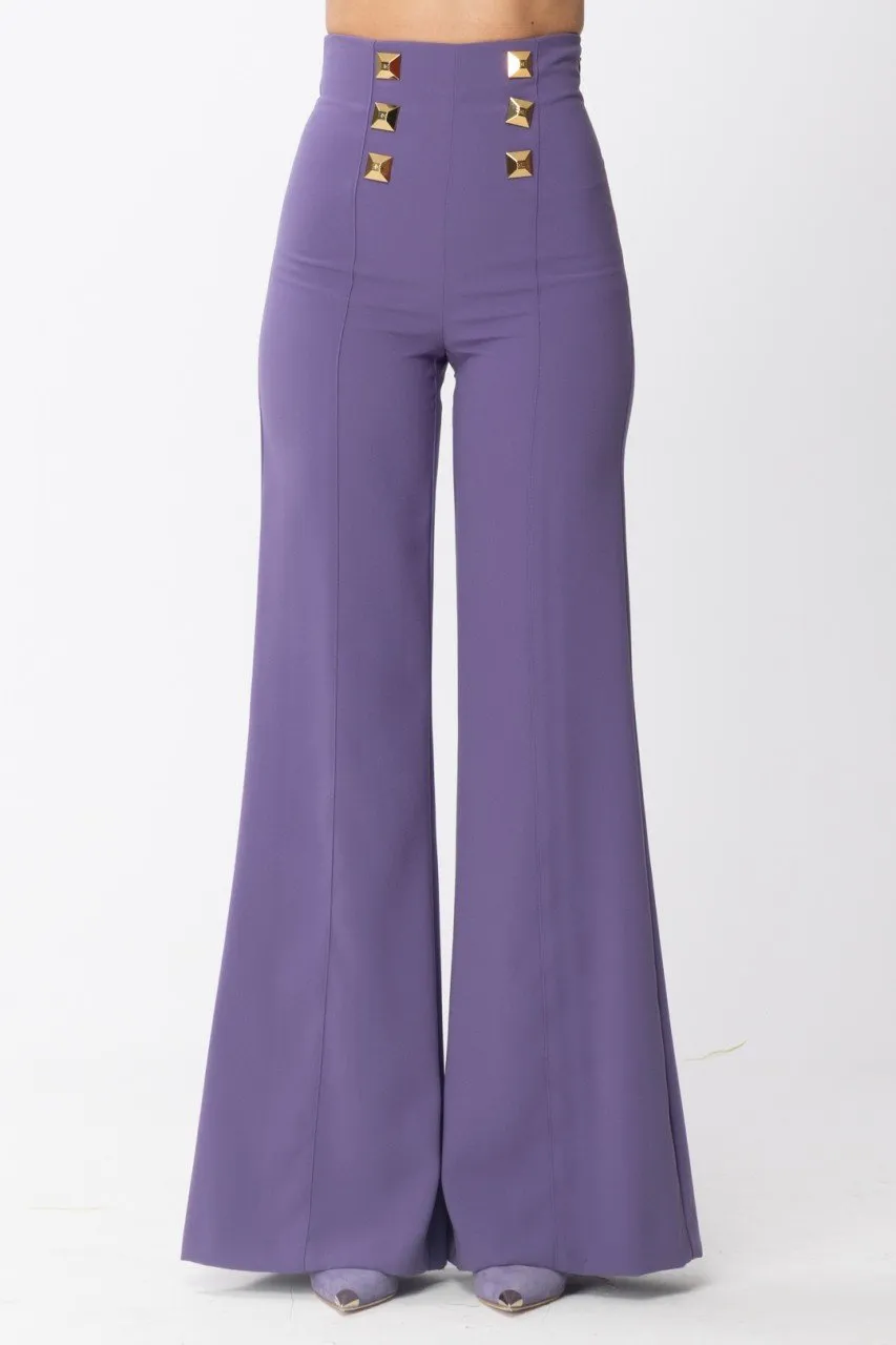 Pantaloni palazzo con maxi borchie Ametista