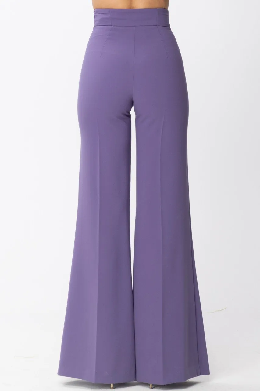Pantaloni palazzo con maxi borchie Ametista