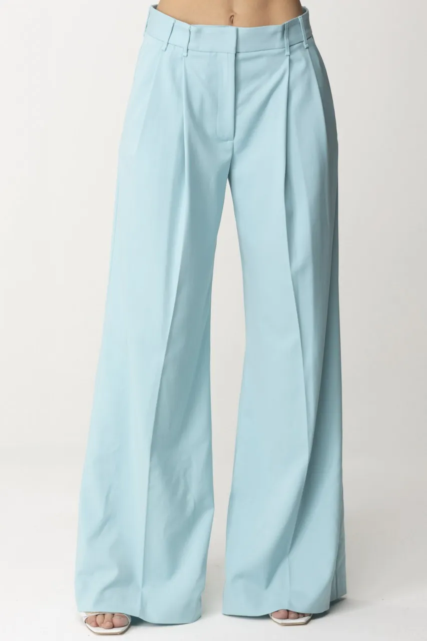 Pantaloni palazzo con pences Jia ACQUA