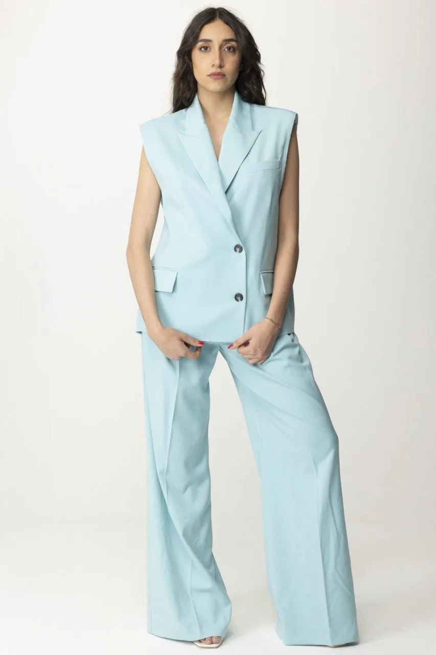 Pantaloni palazzo con pences Jia ACQUA
