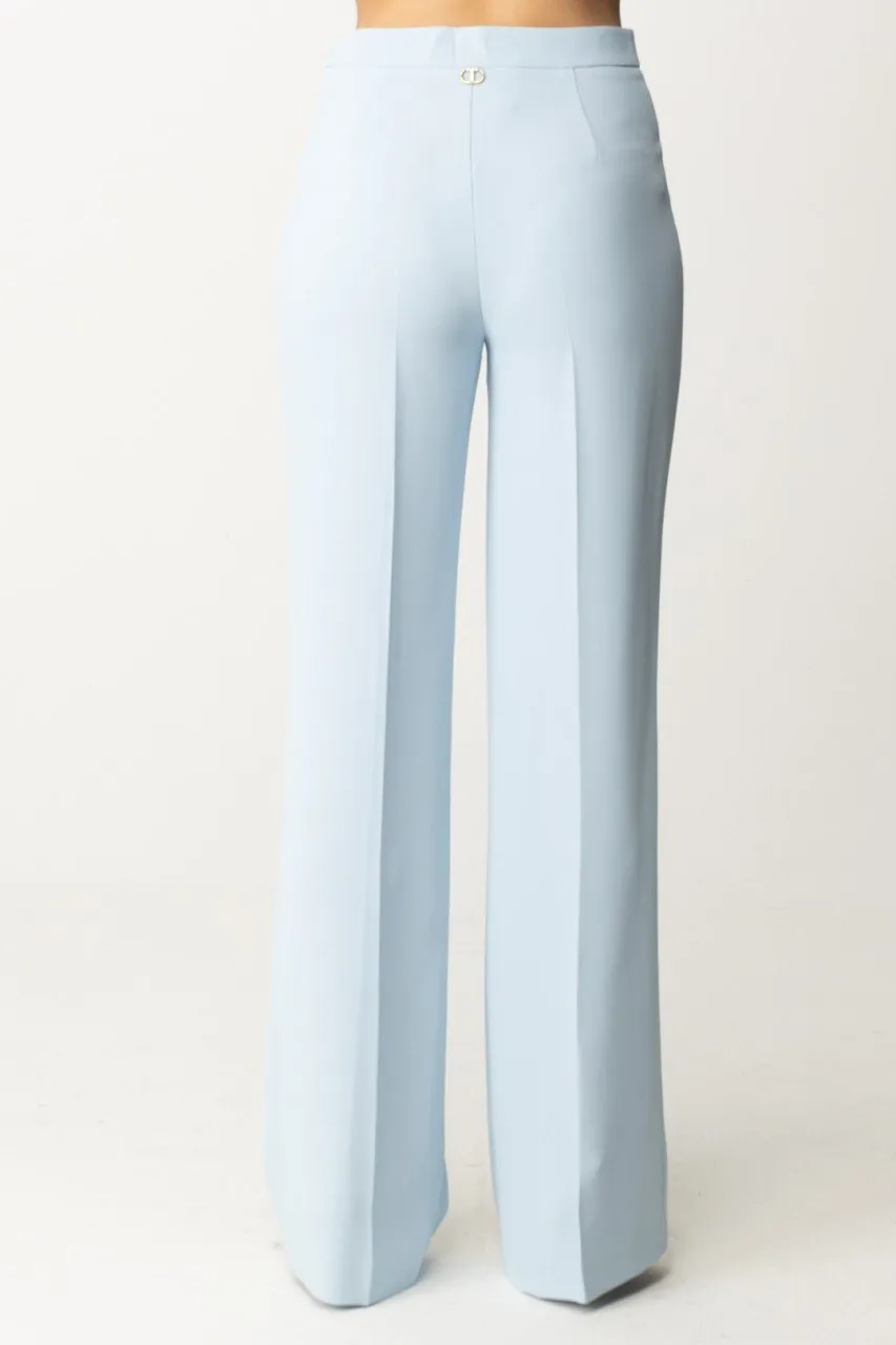 Pantaloni palazzo con piega BLUE TEAR