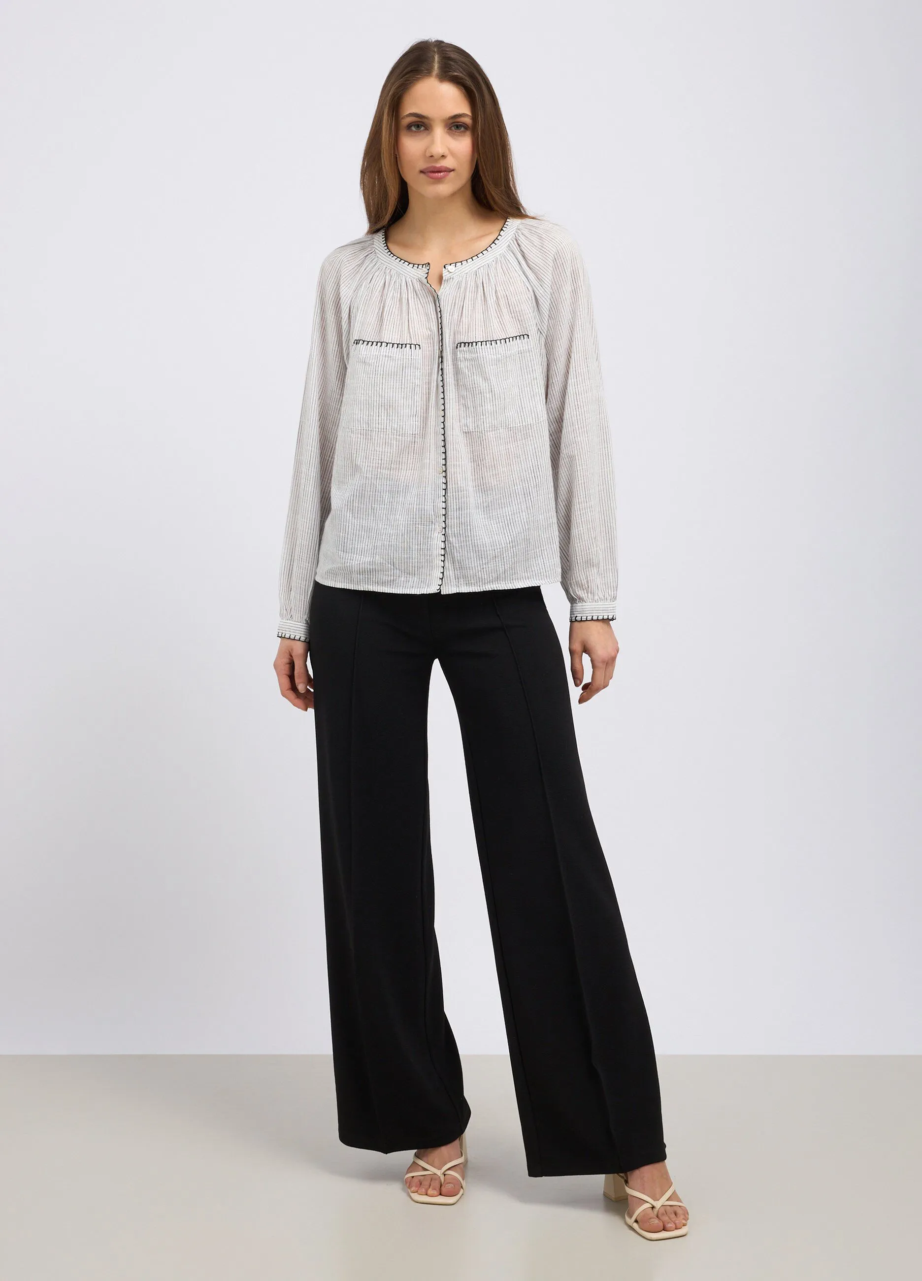 Pantaloni palazzo in crêpe donna