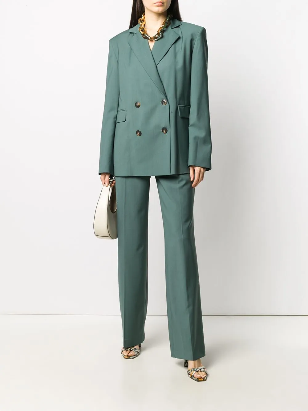 Pantaloni sartoriali in verde - donna