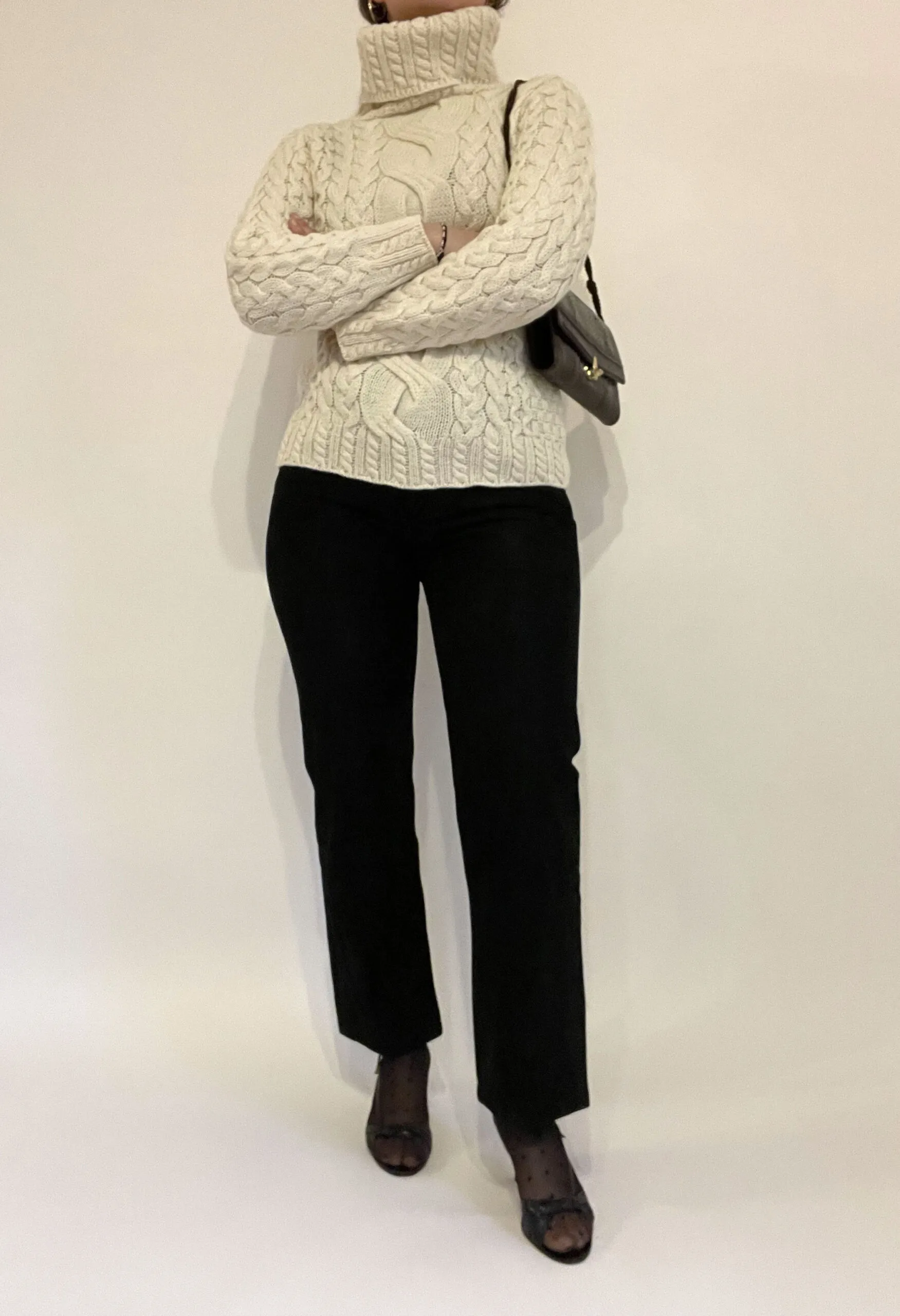 Pantaloni vintage in vero camoscio nero
