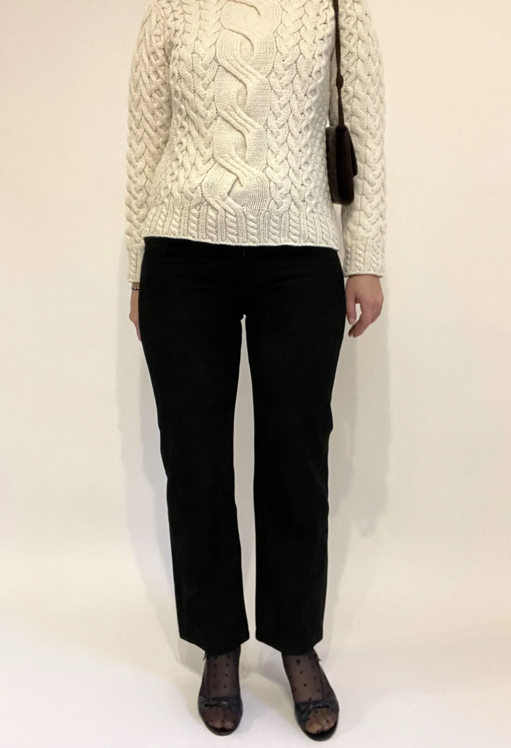 Pantaloni vintage in vero camoscio nero