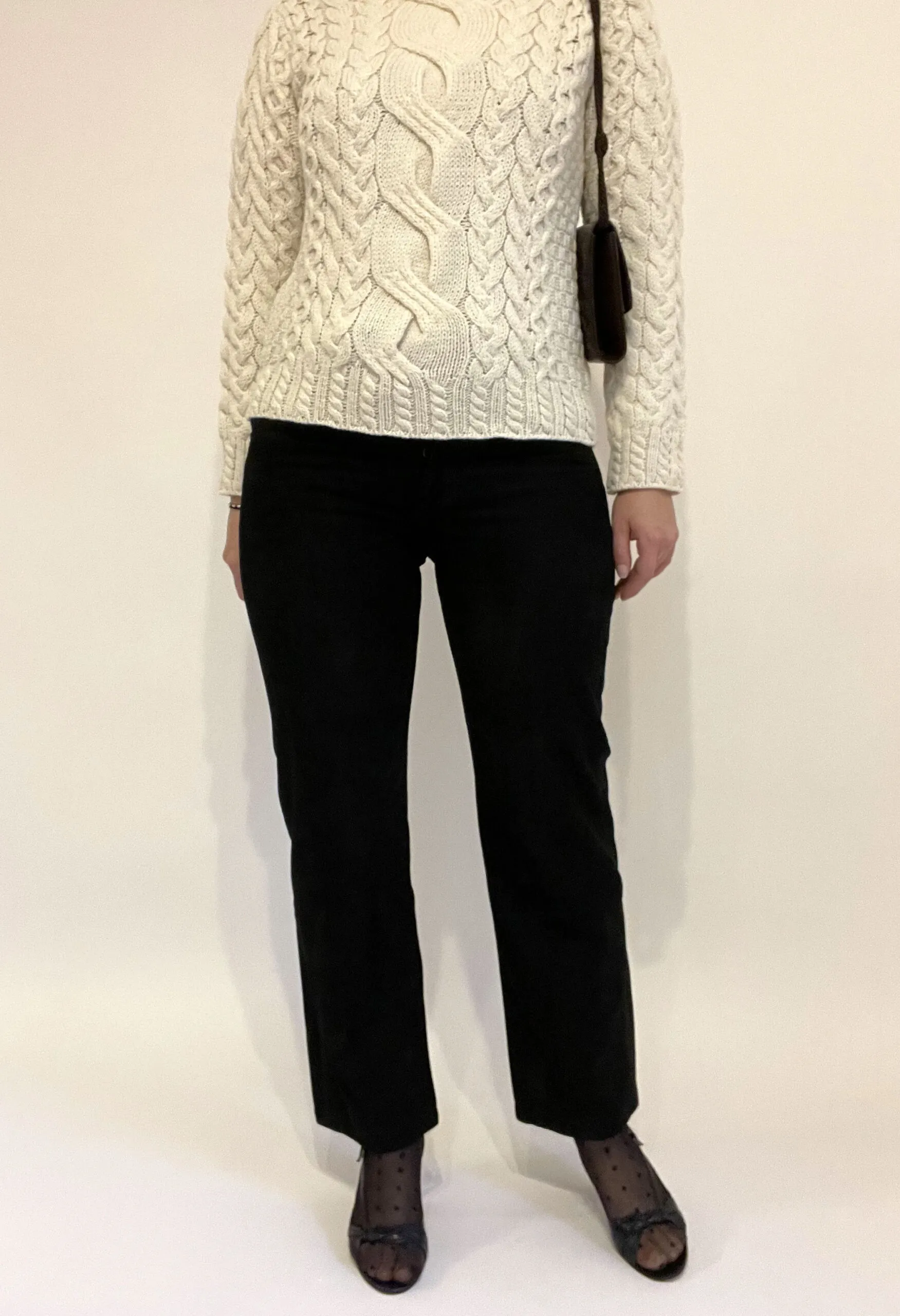 Pantaloni vintage in vero camoscio nero