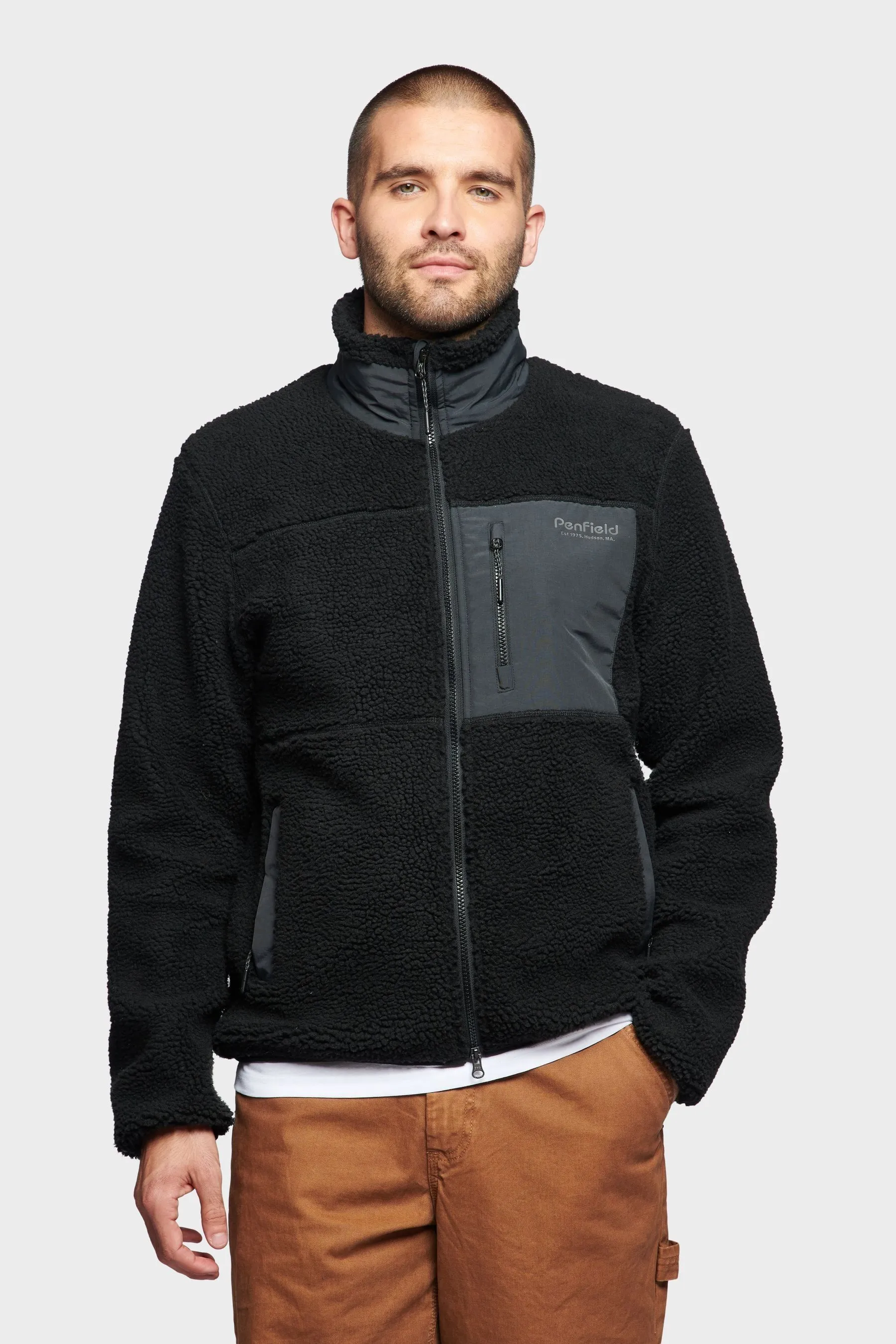 Penfield - Cappotto in sherpa con zip effetto orso