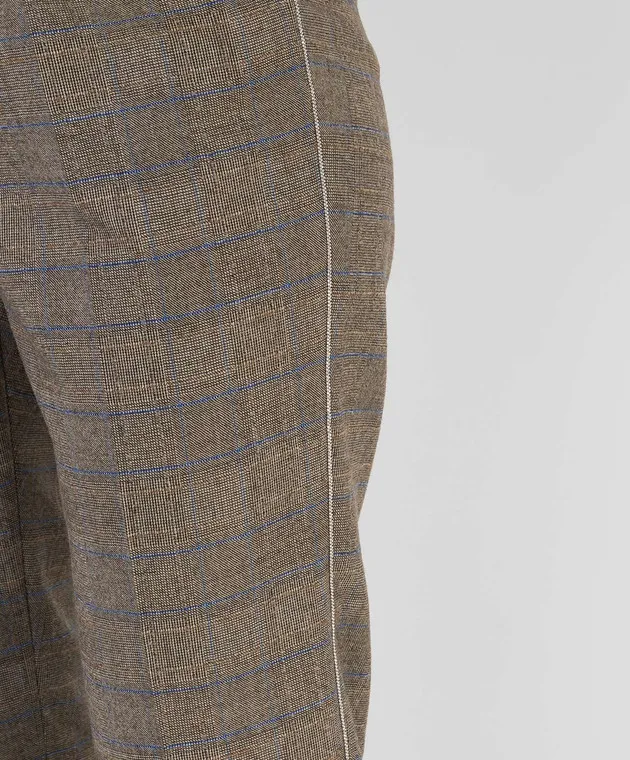 Peserico Pantaloni in lana a quadri con catene P0492604526