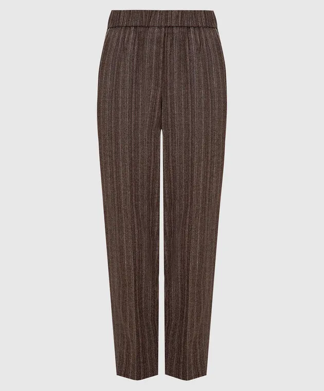 Peserico Pantaloni in lana a righe P04572U08313