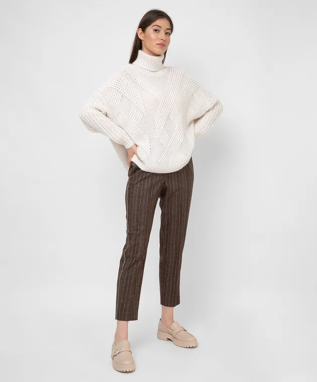 Peserico Pantaloni in lana a righe P04572U08313