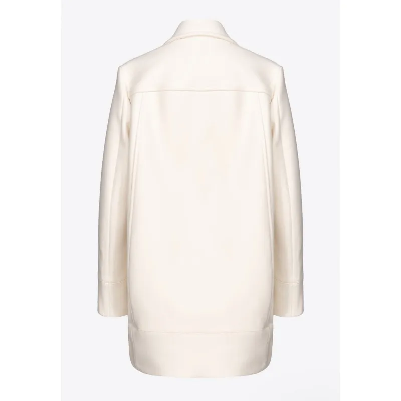 PINKO cappotto caban EXPORT in panno BIANCO