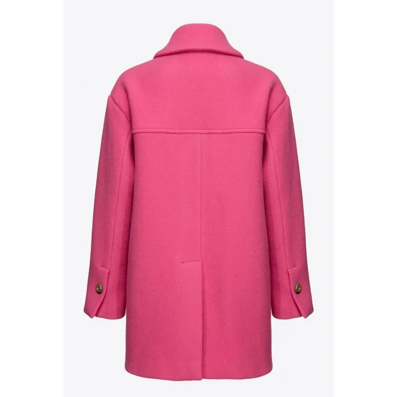 PINKO cappotto COLOMBE caban in panno lavato FUCHSIA