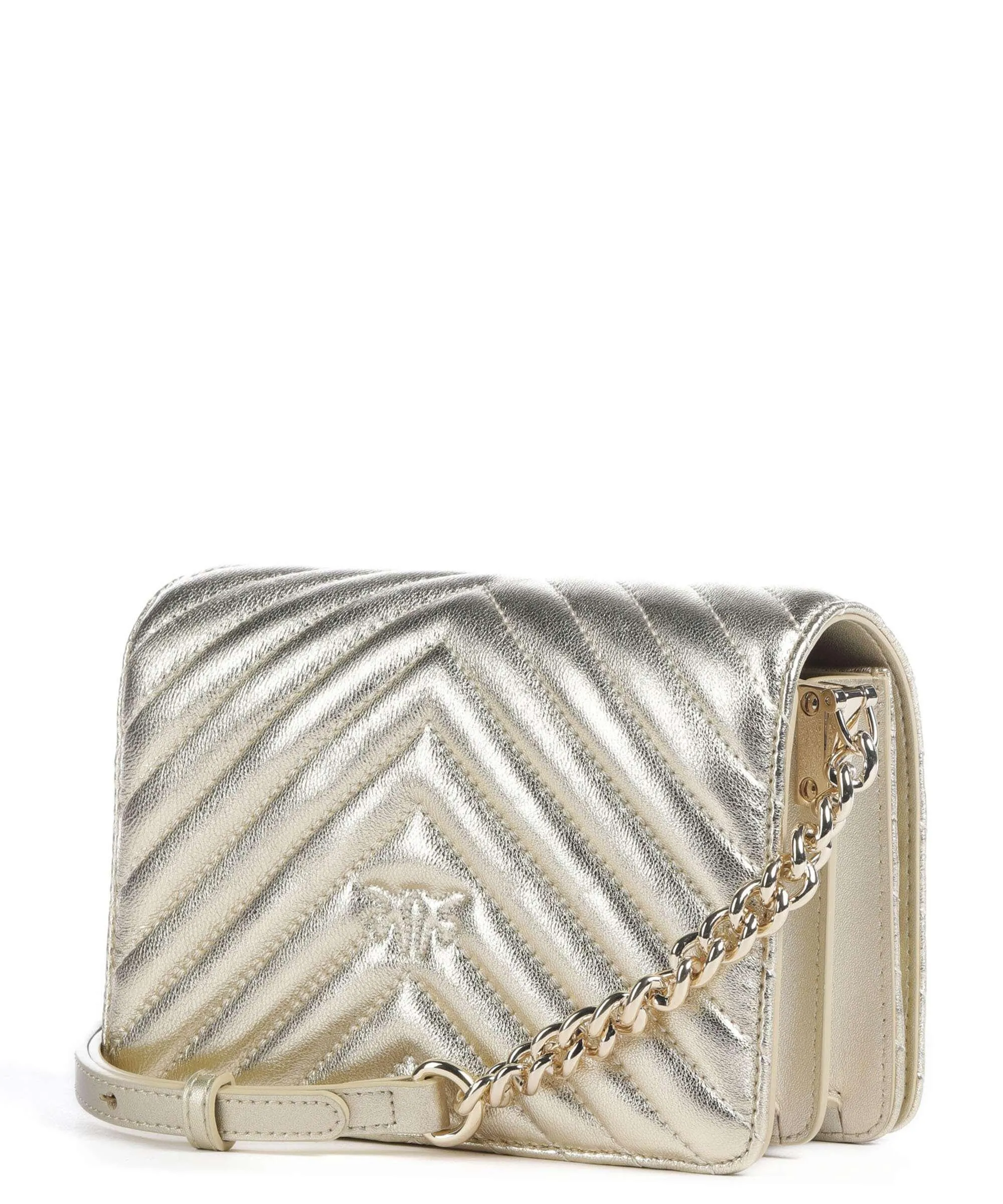  Pinko Love Click Mini Borsa a tracolla pelle di pecora oro  
