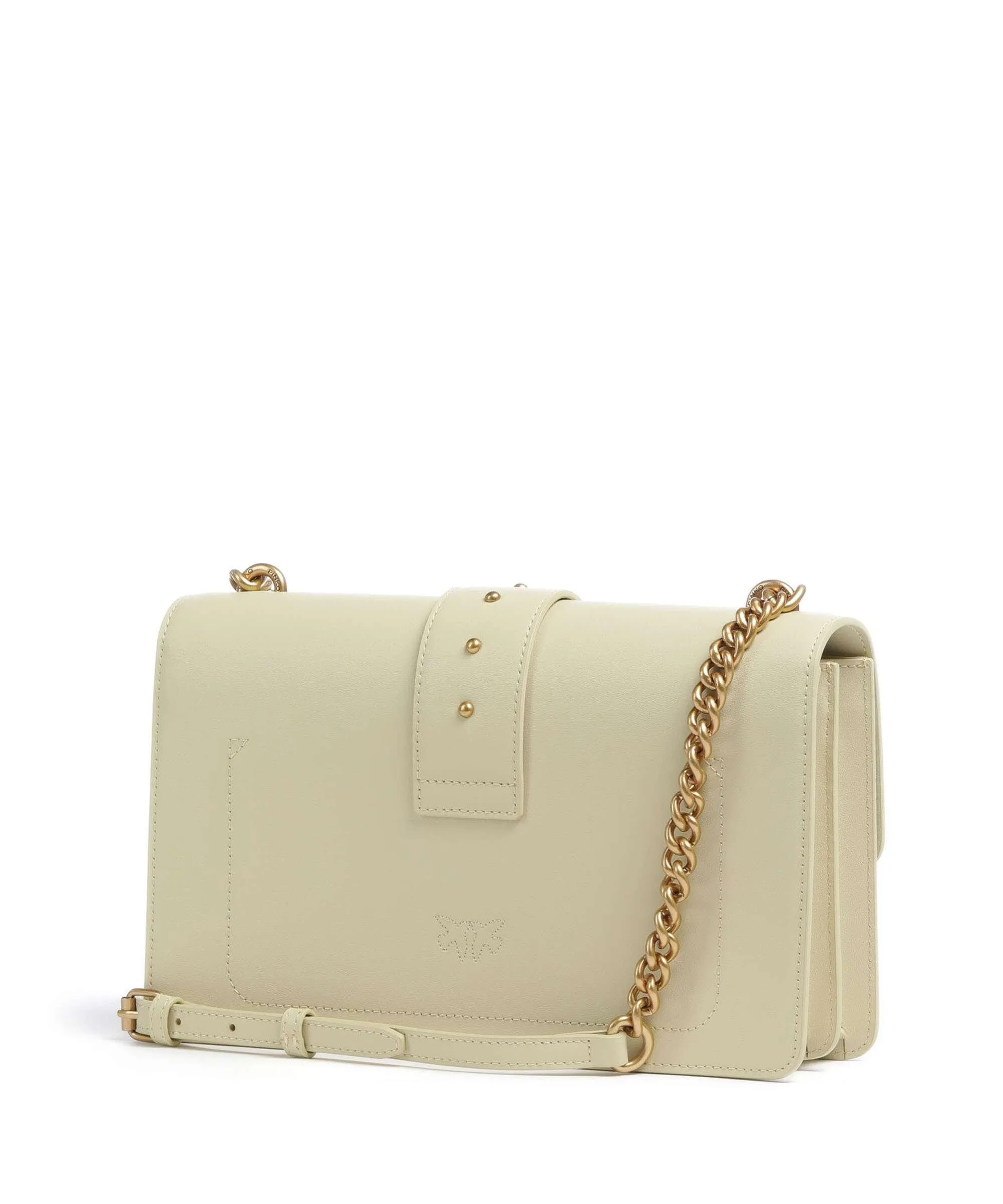  Pinko Love One Classic Borsa a tracolla pelle di vacchetta finemente grana giallo vaniglia  