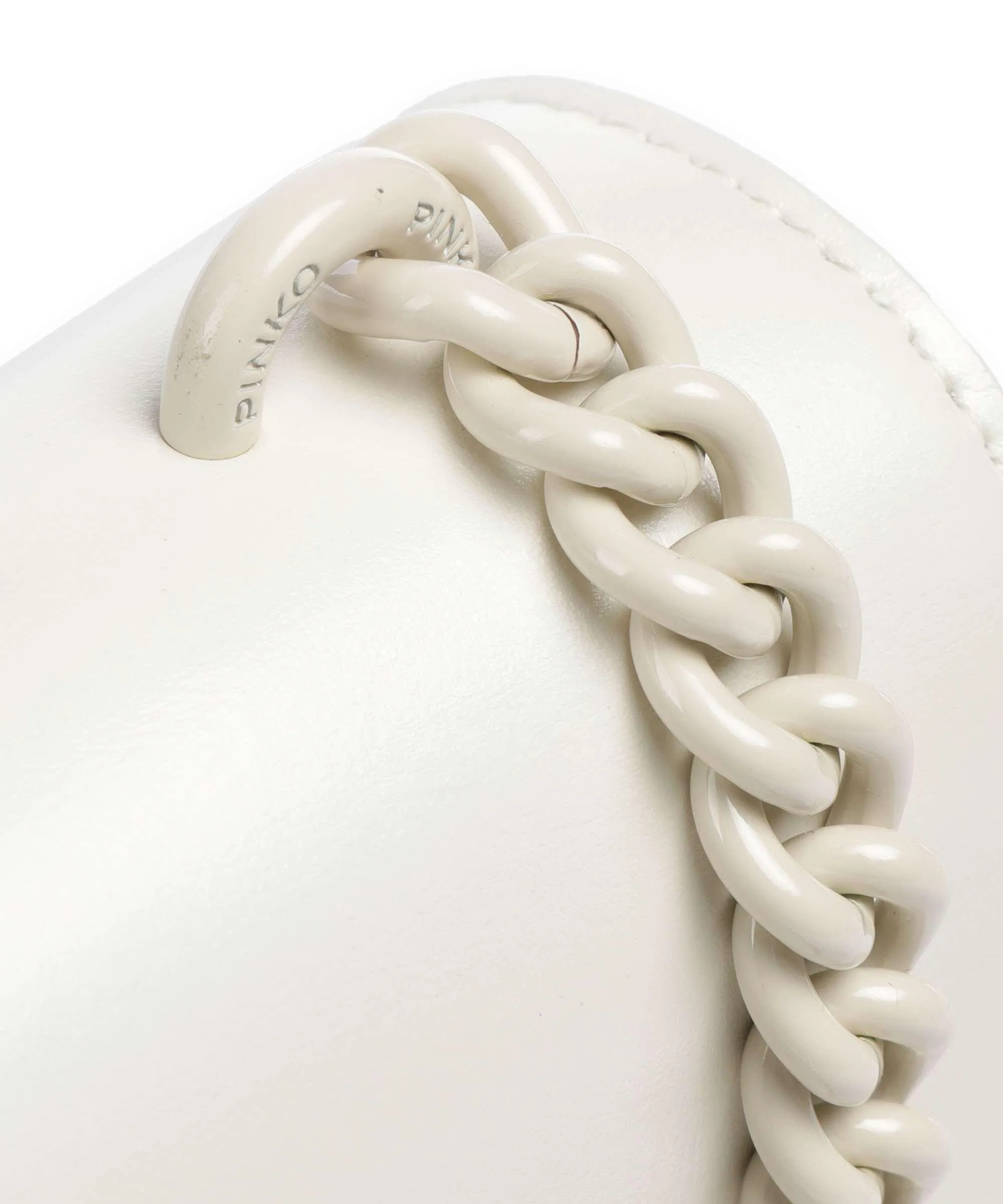  Pinko Love One Mini Borsa a tracolla pelle a grana fine bianco  