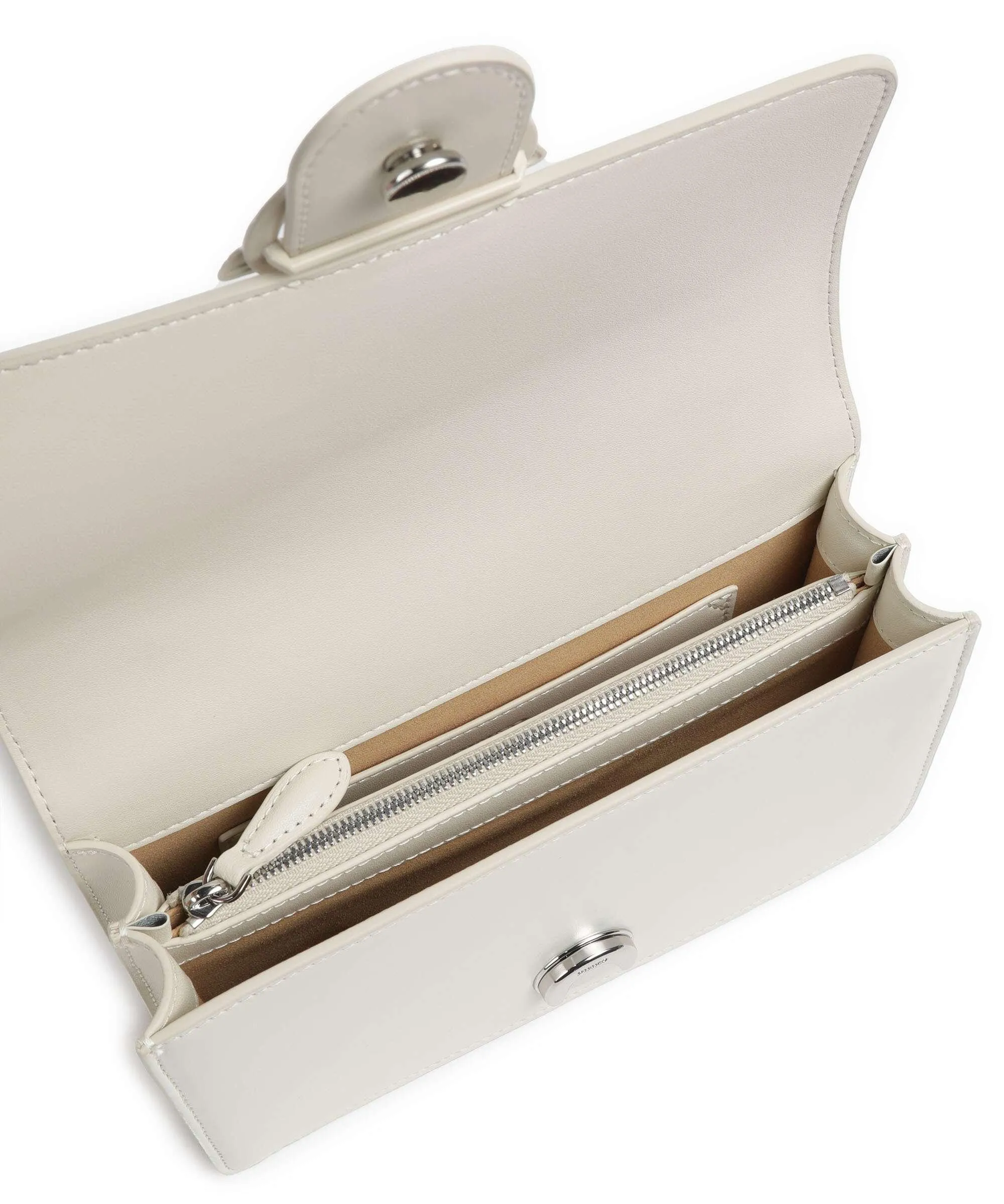  Pinko Love One Mini Borsa a tracolla pelle a grana fine bianco  