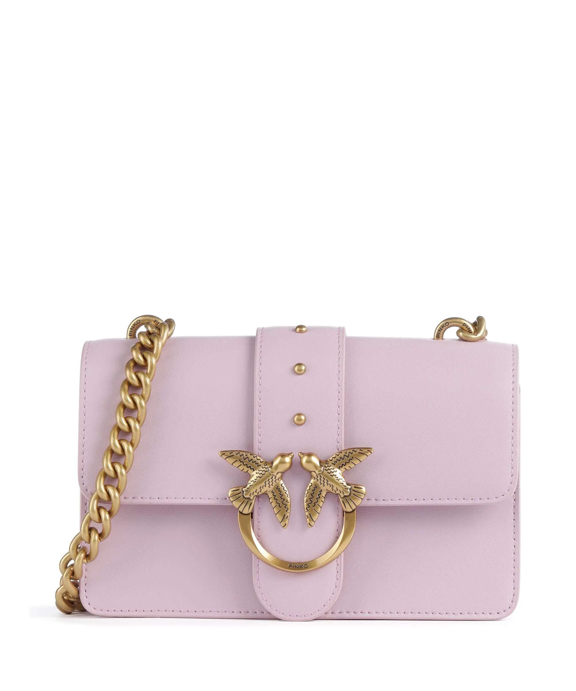  Pinko Love One Mini Borsa a tracolla pelle di vacchetta finemente grana viola  