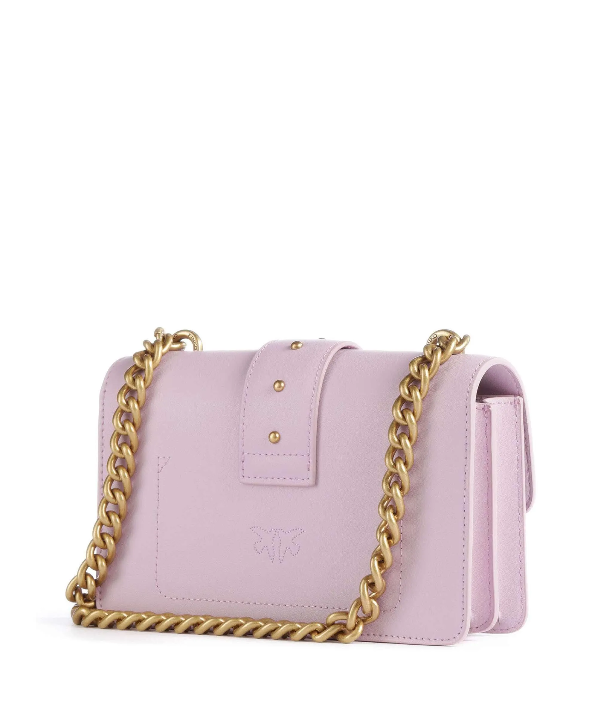  Pinko Love One Mini Borsa a tracolla pelle di vacchetta finemente grana viola  