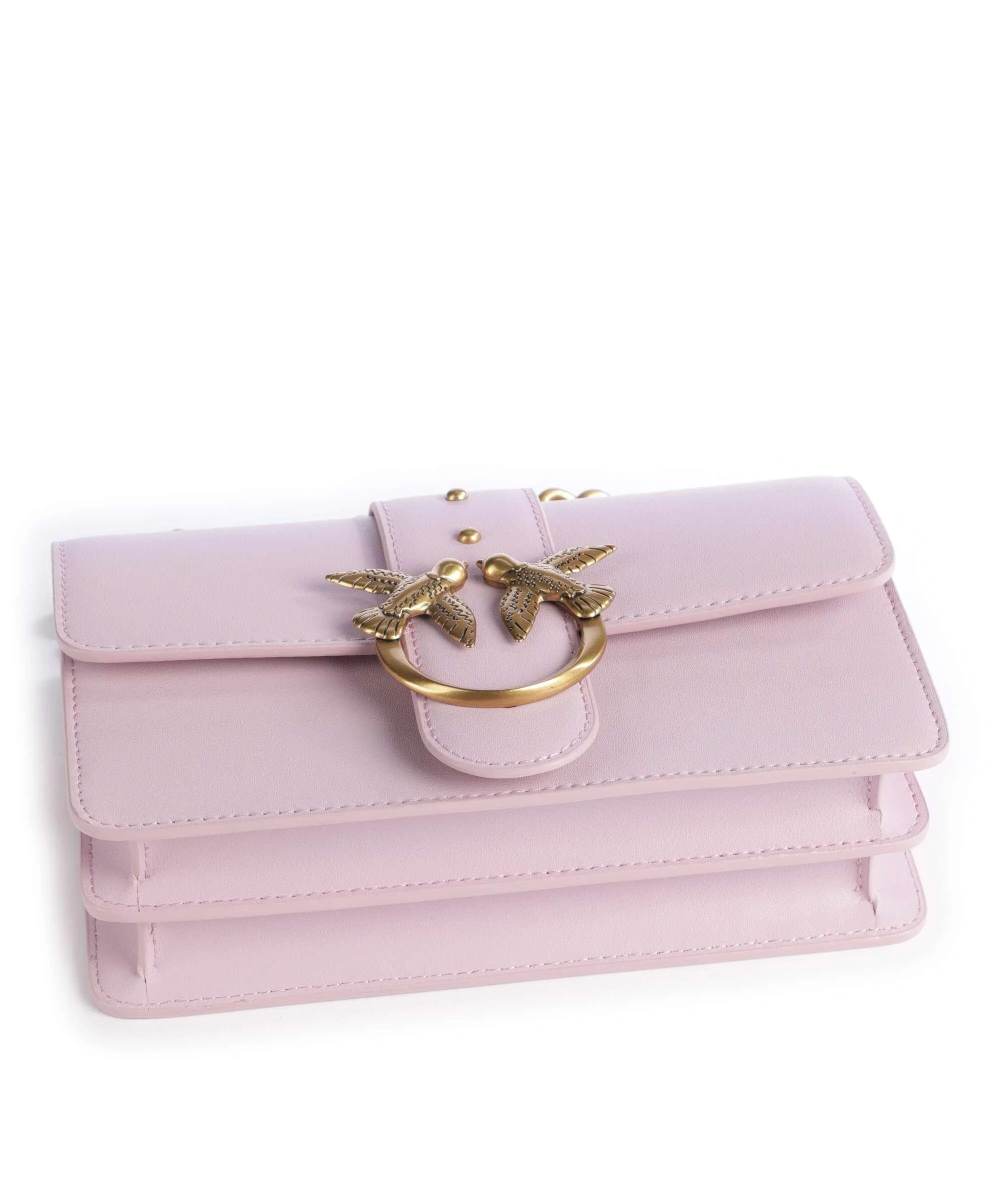  Pinko Love One Mini Borsa a tracolla pelle di vacchetta finemente grana viola  