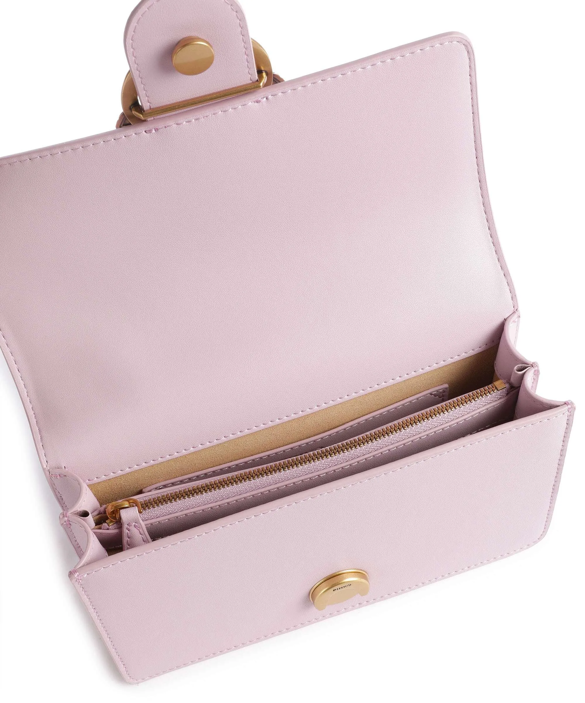  Pinko Love One Mini Borsa a tracolla pelle di vacchetta finemente grana viola  