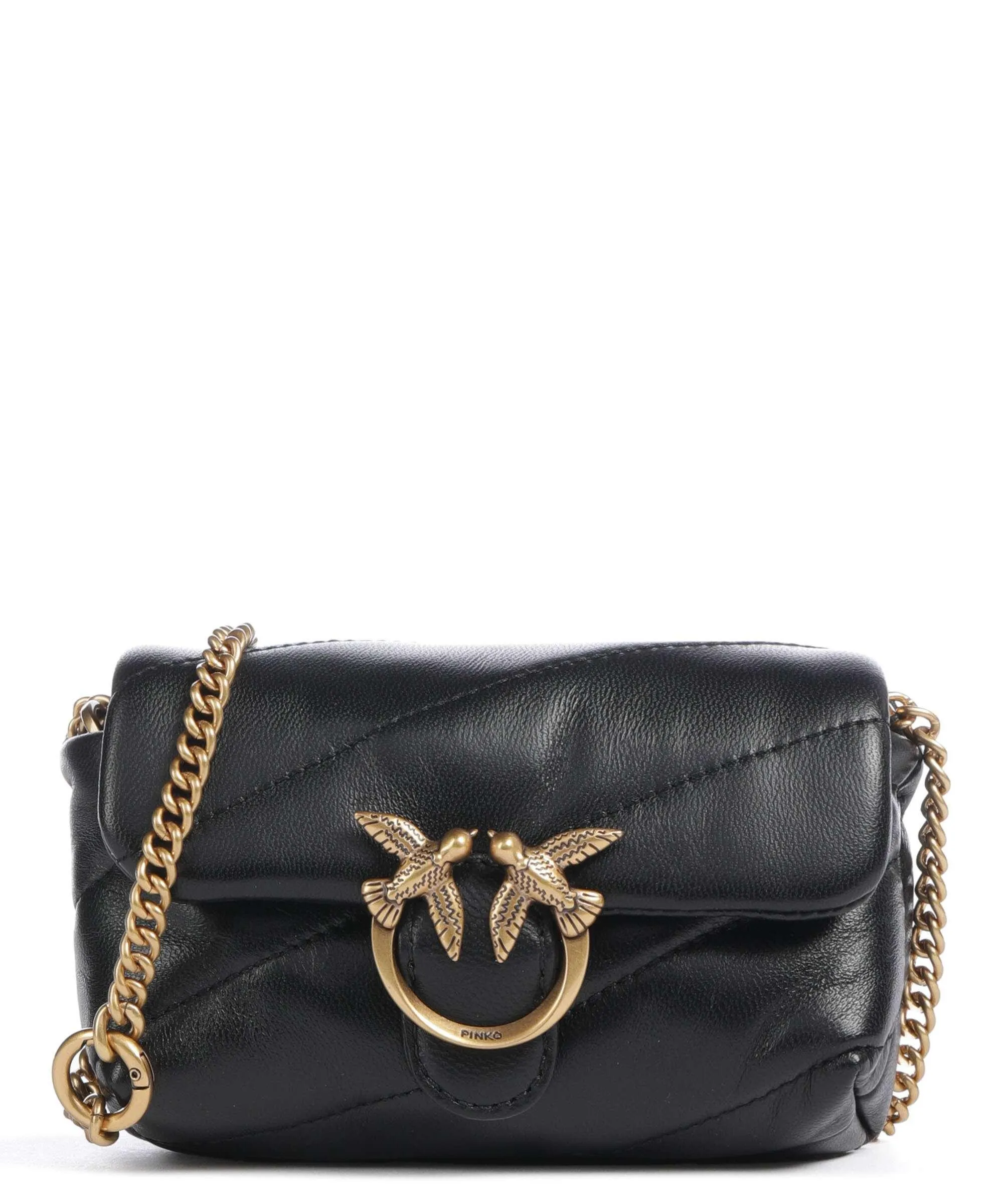  Pinko Love Puff Micro Borsa a tracolla pelle di pecora nero  