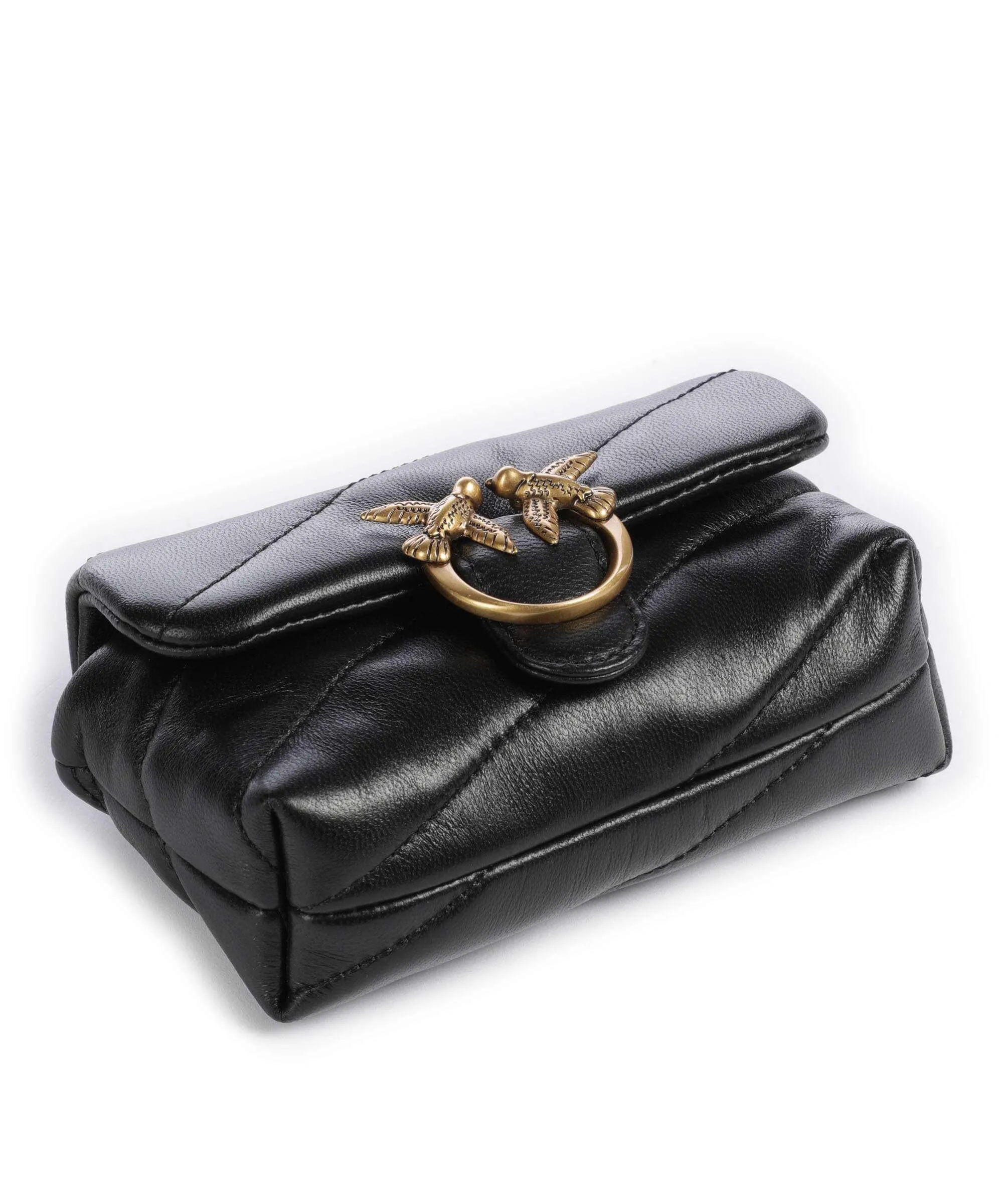  Pinko Love Puff Micro Borsa a tracolla pelle di pecora nero  