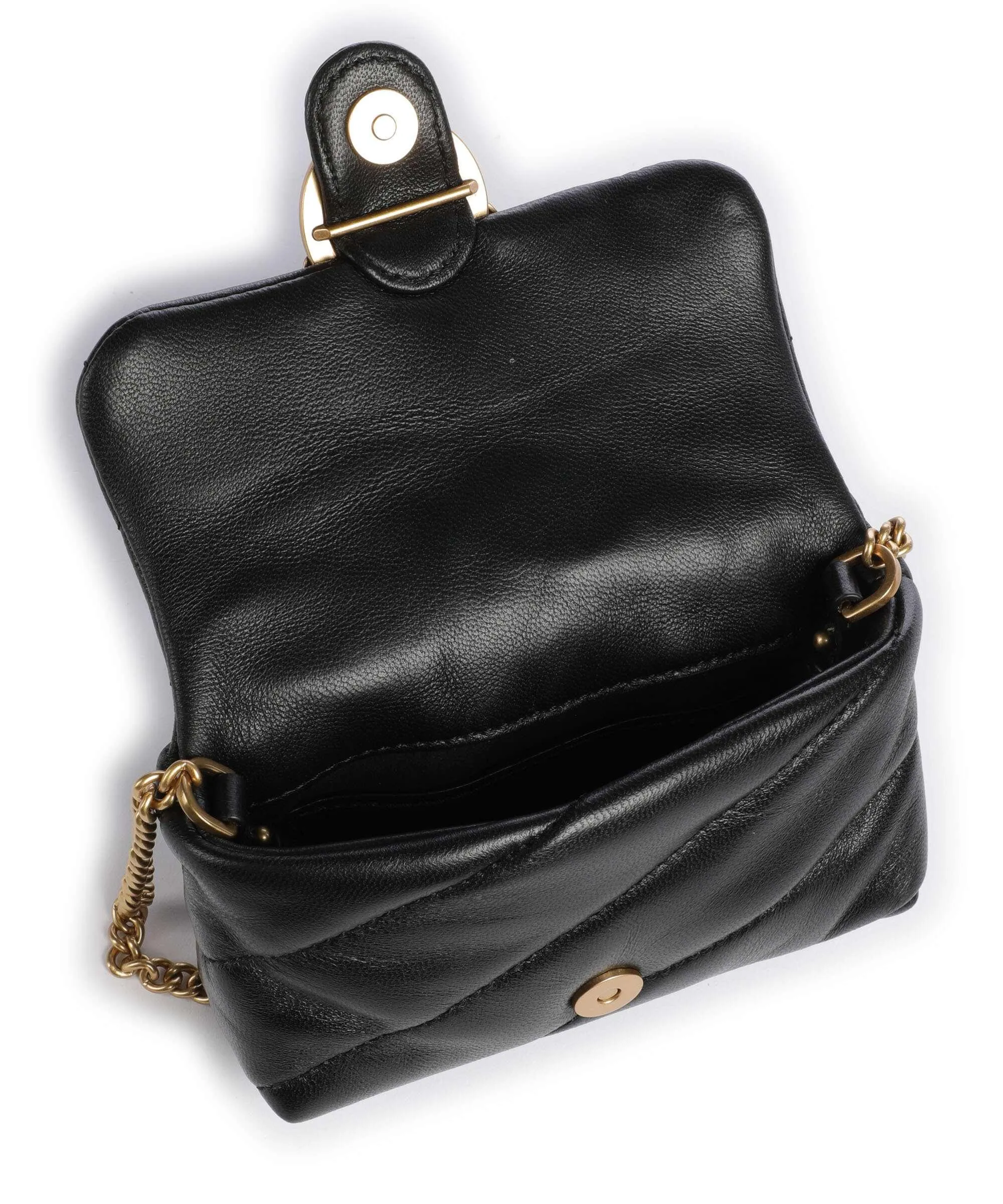  Pinko Love Puff Micro Borsa a tracolla pelle di pecora nero  