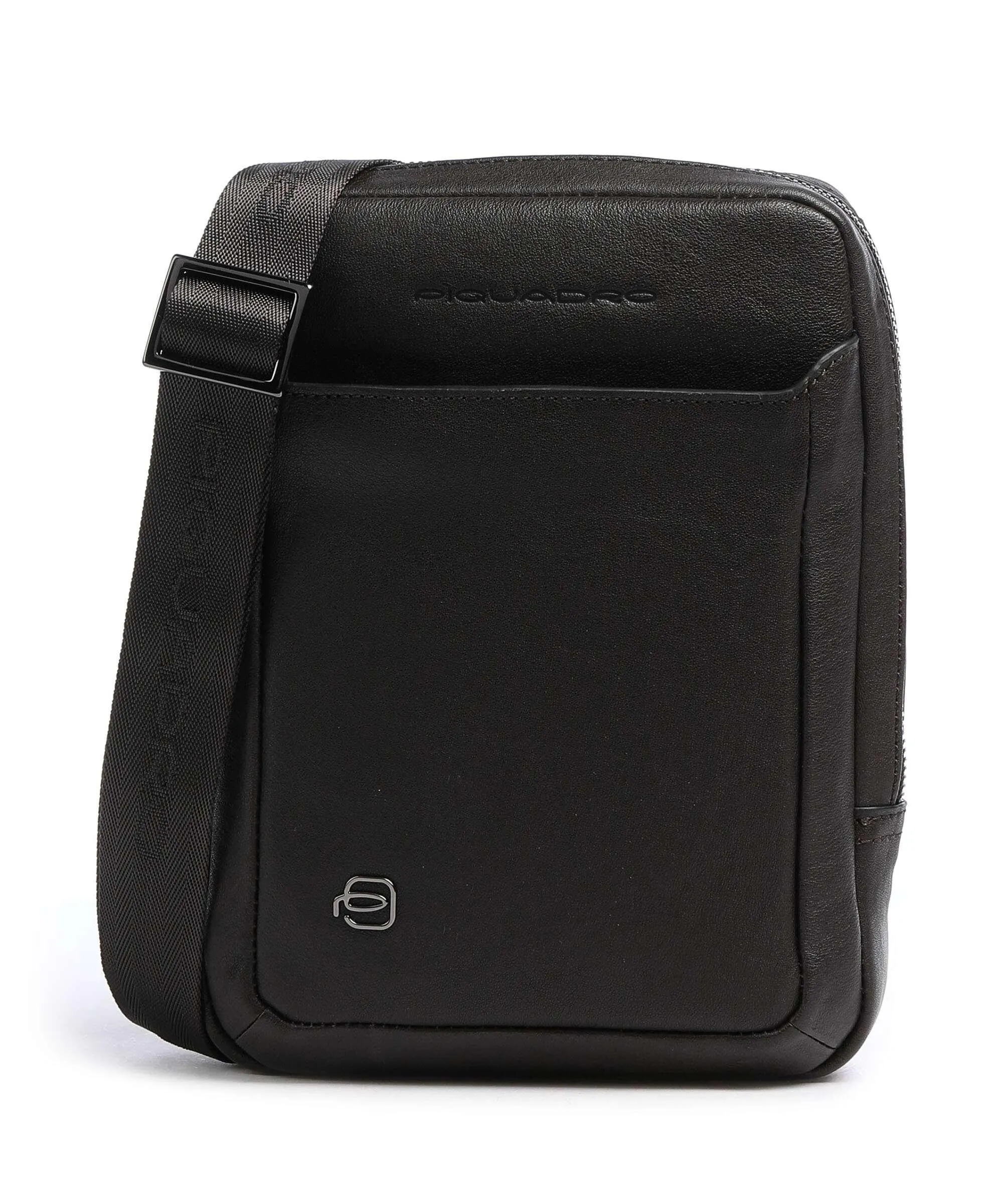  Piquadro Black Square Borsa a tracolla pelle di vacchetta grana marrone scuro  