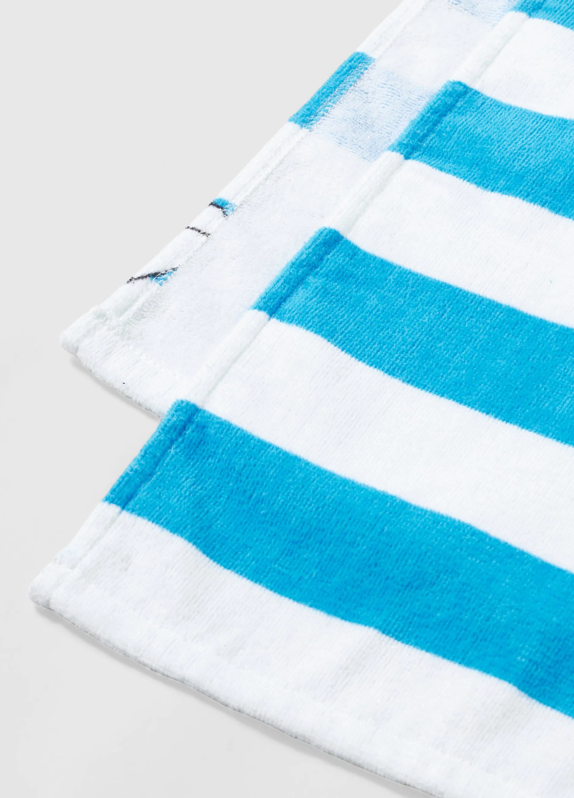 Poncho a righe con cappuccio in spugna neonato