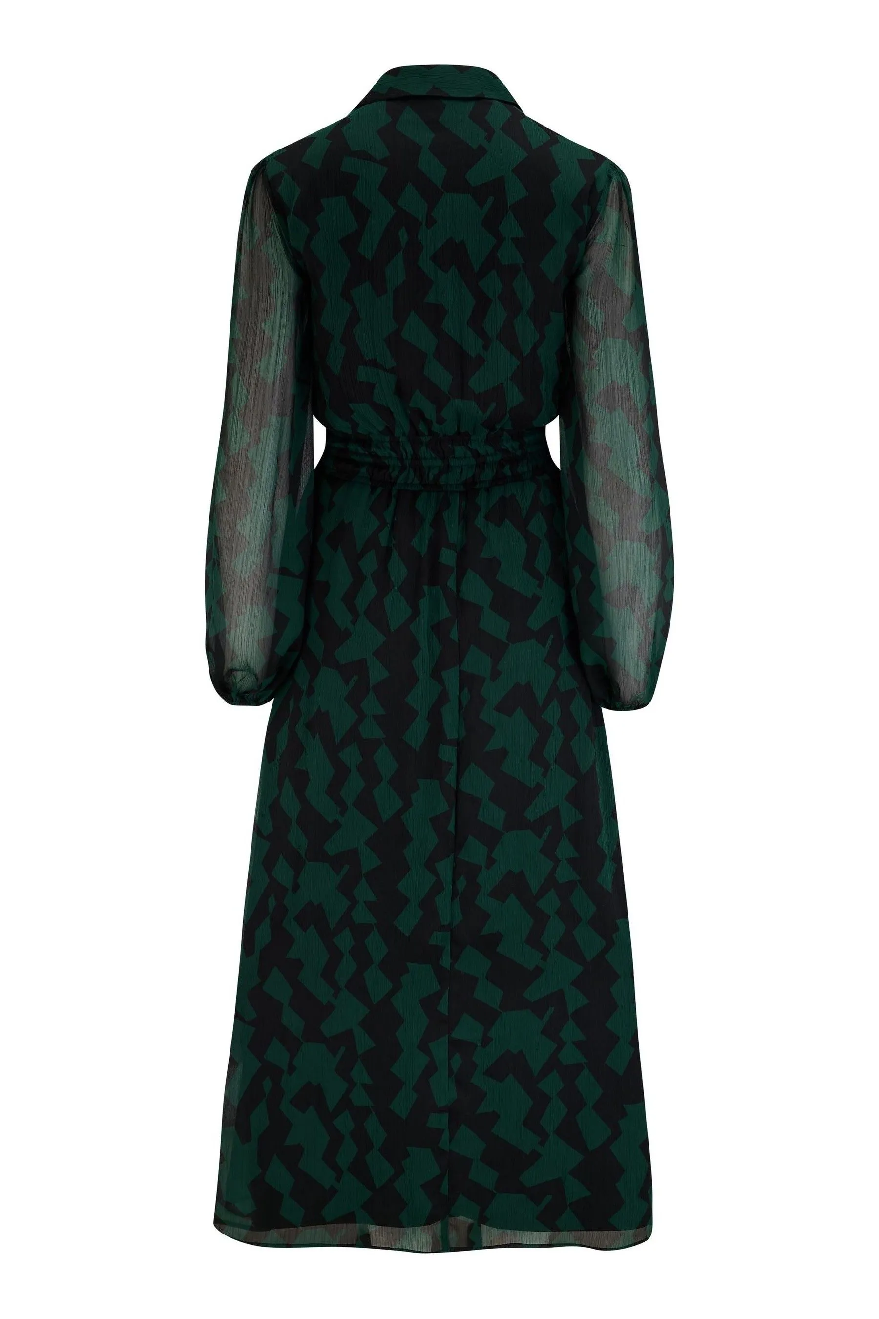 Pour Moi - Willow - Abito chemisier Manica lunga al polpaccio in chiffon