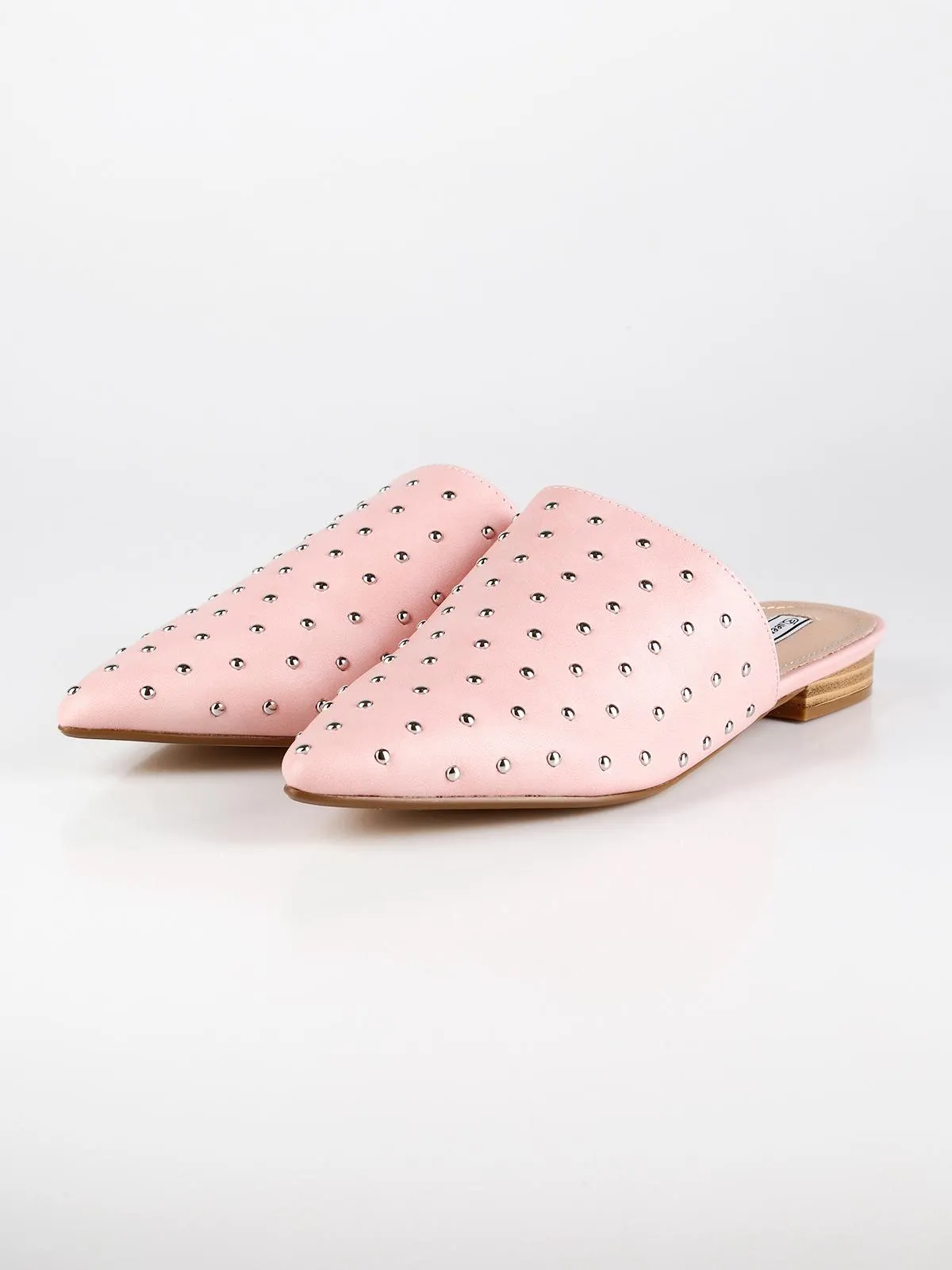 Queen Helena Sabot rose en simili cuir avec clous