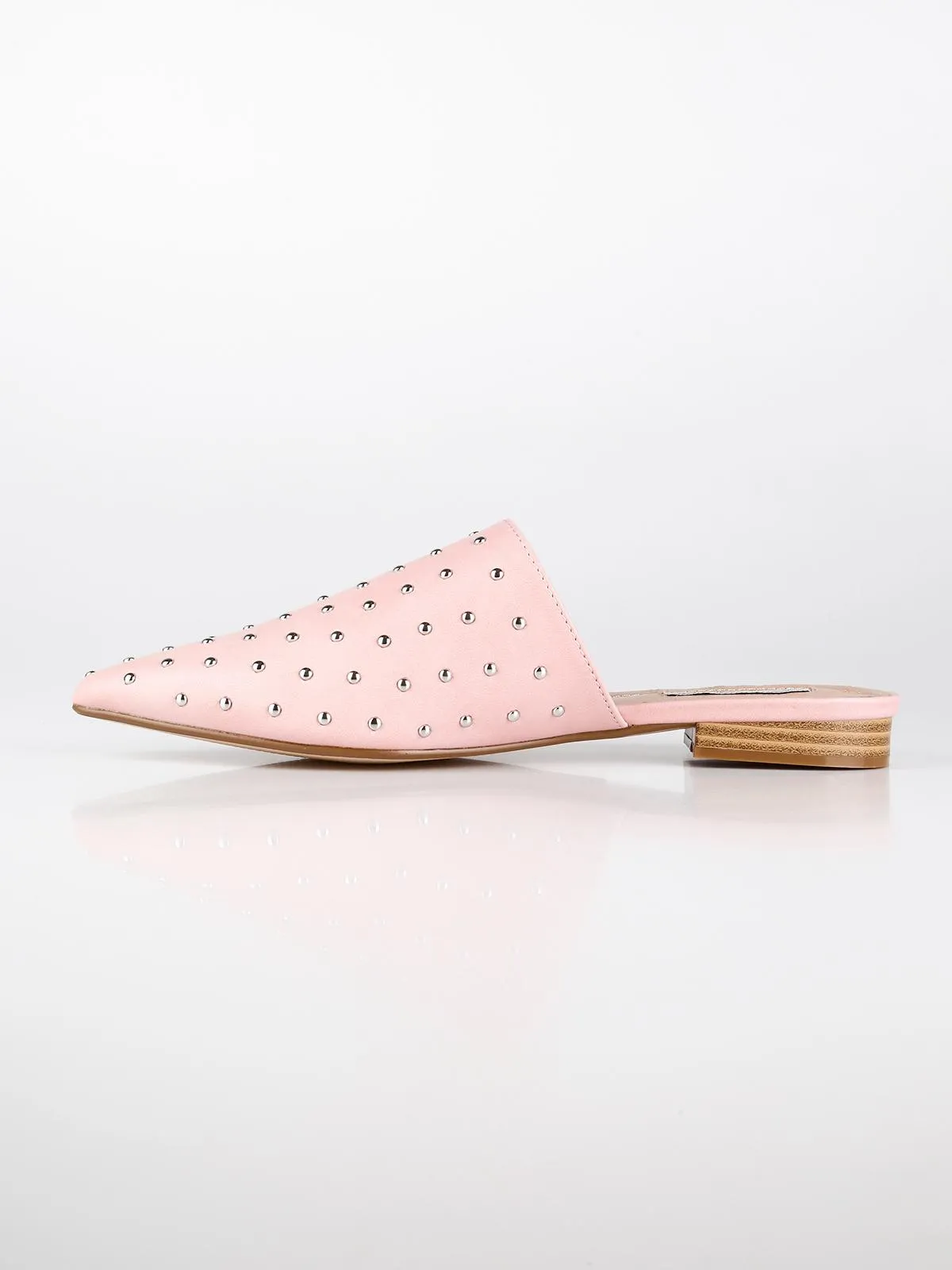 Queen Helena Sabot rose en simili cuir avec clous