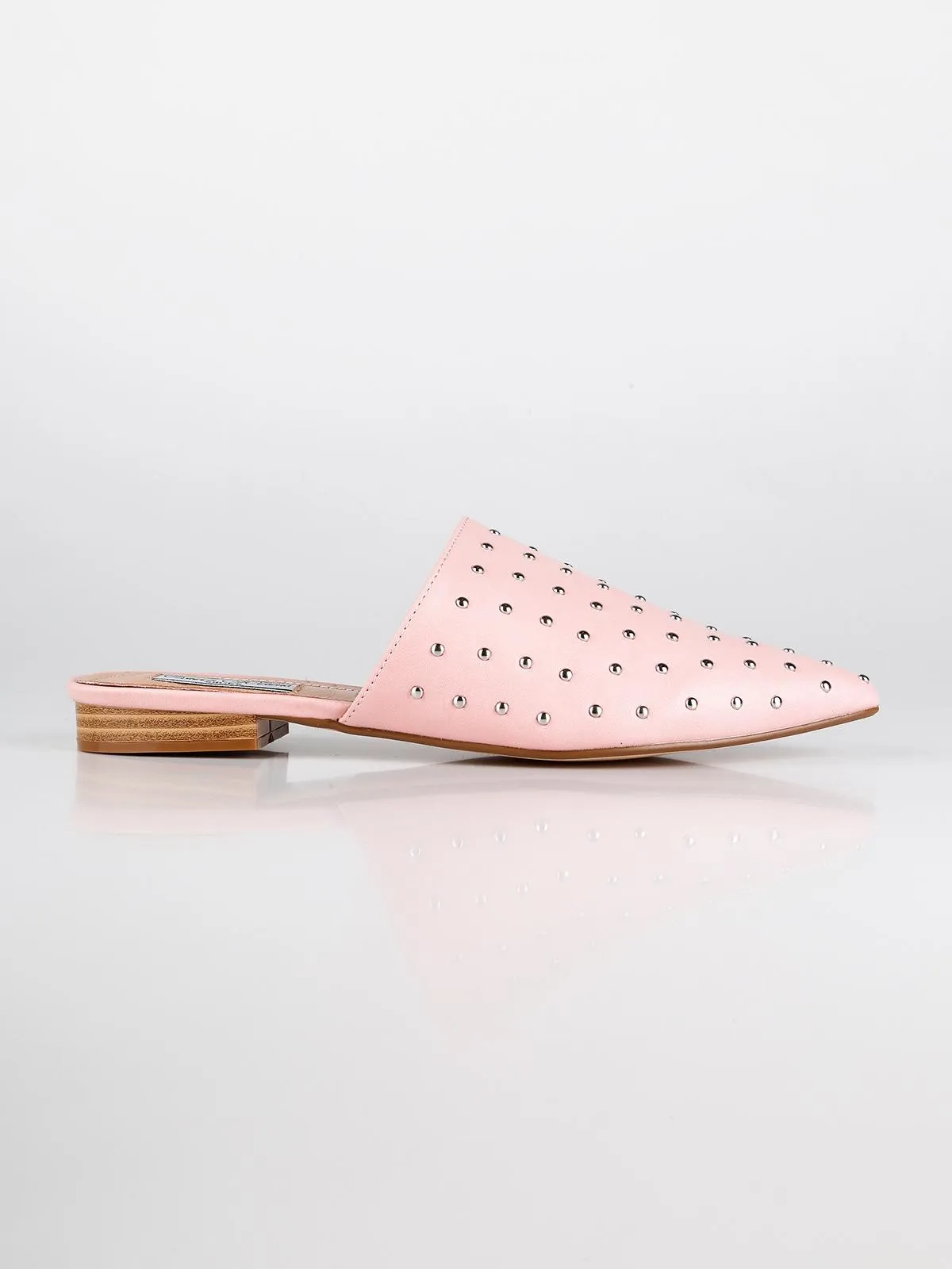 Queen Helena Sabot rose en simili cuir avec clous