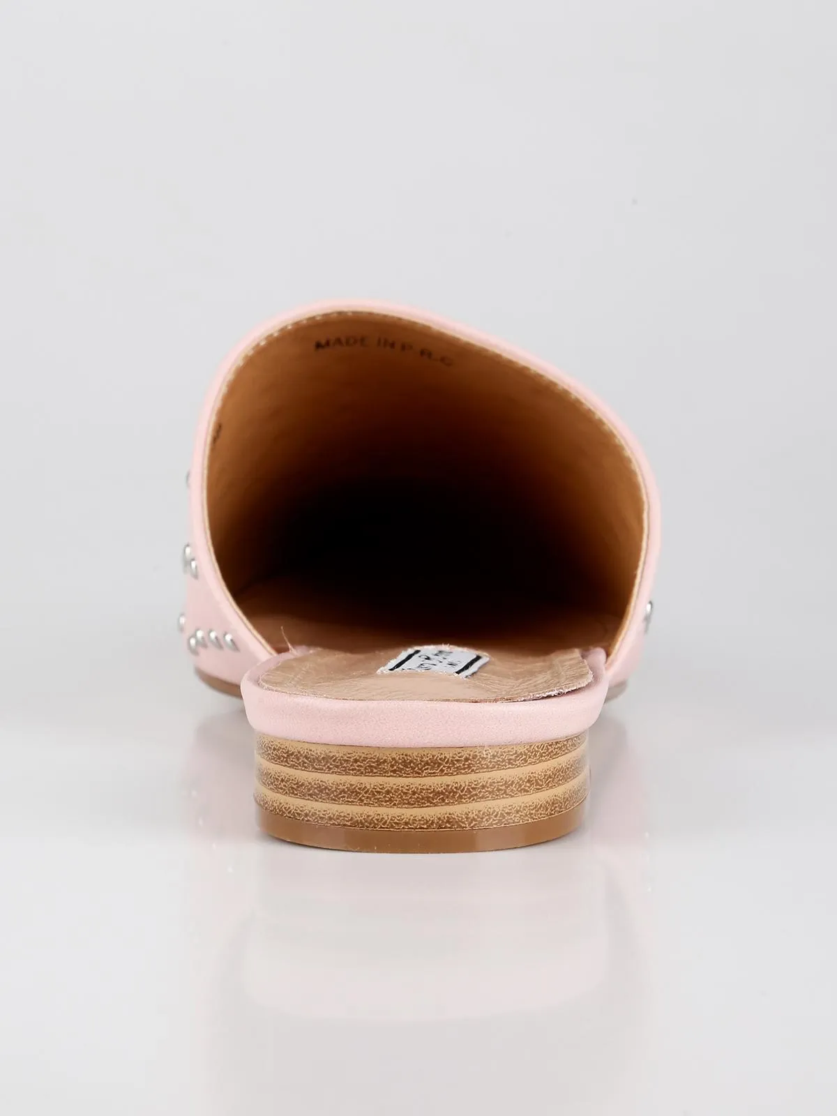 Queen Helena Sabot rose en simili cuir avec clous