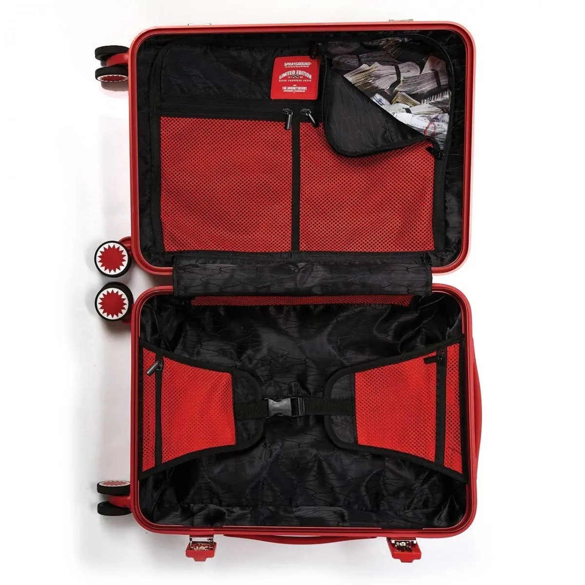 Red Molded Shark Mouth Bagaglio A Mano Medio, Rosso