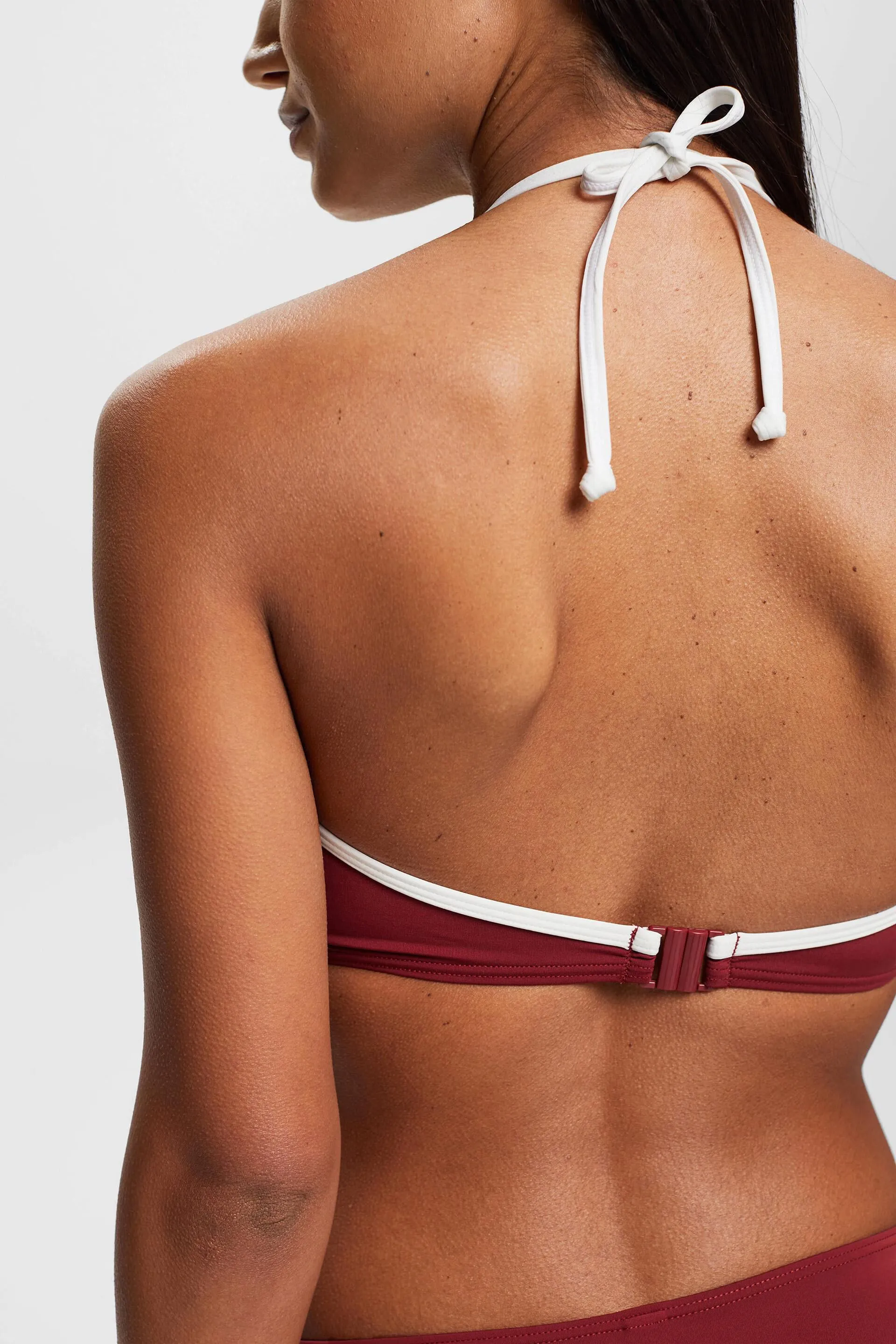 Reggiseno da bikini tricolore, imbottito e con effetto incrociato