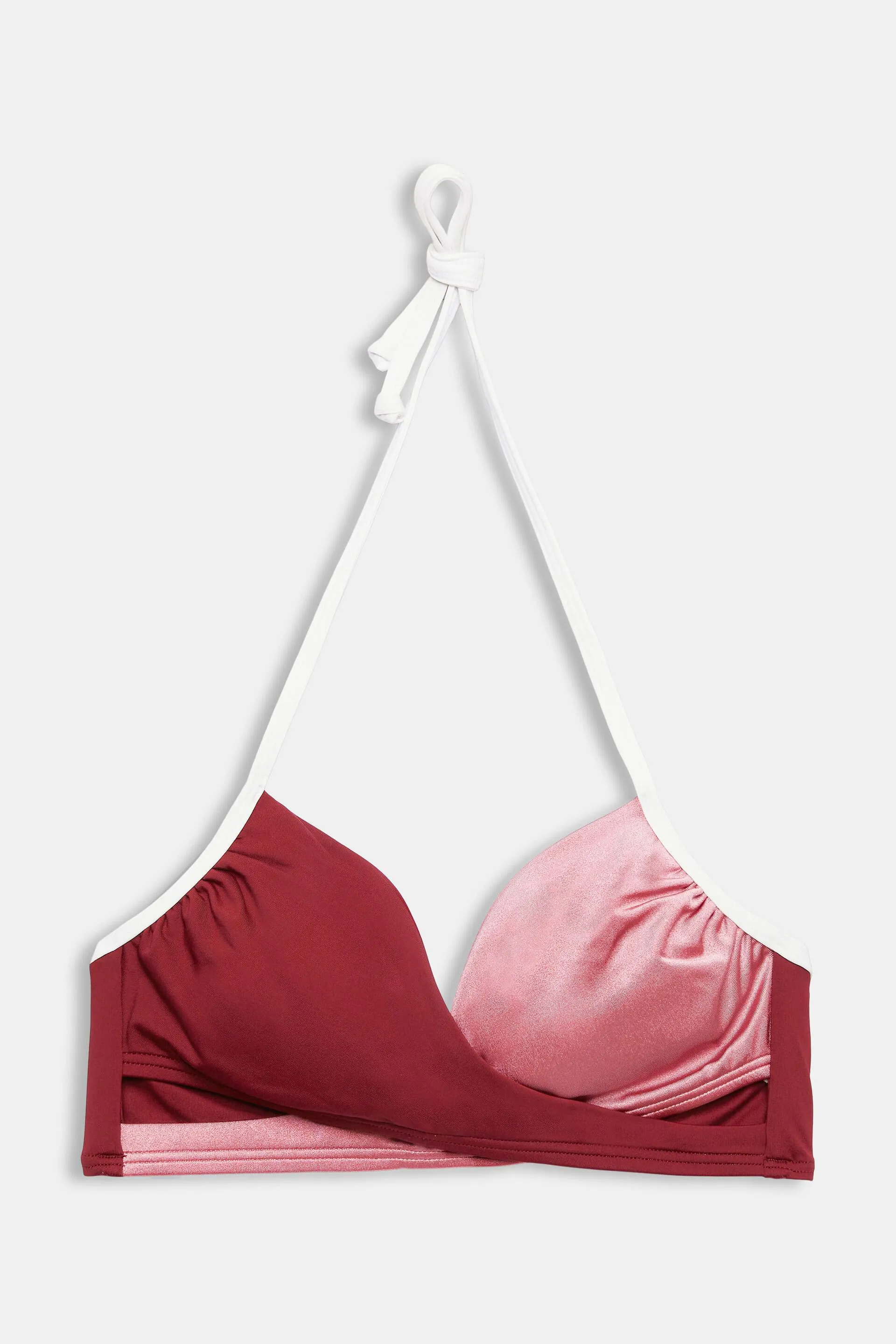 Reggiseno da bikini tricolore, imbottito e con effetto incrociato