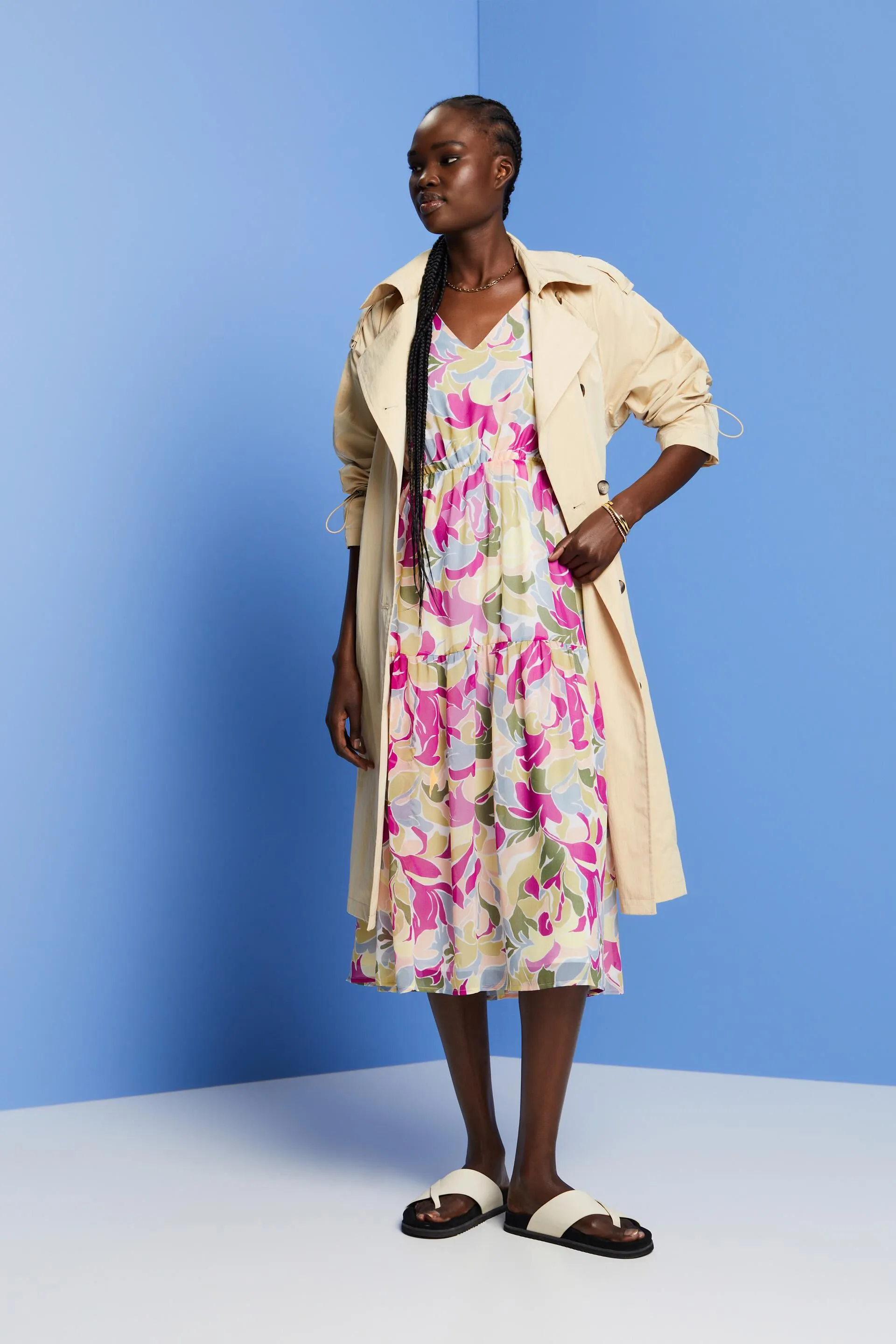 Riciclato: abito midi in chiffon