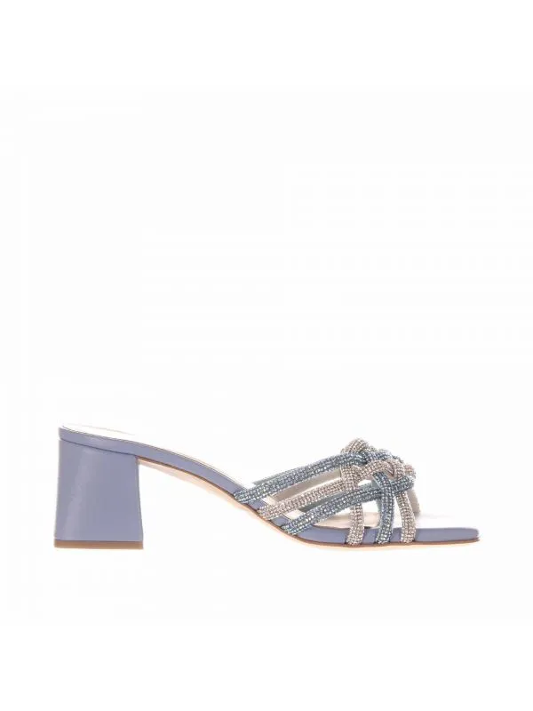 Sabot in nappa con strass
