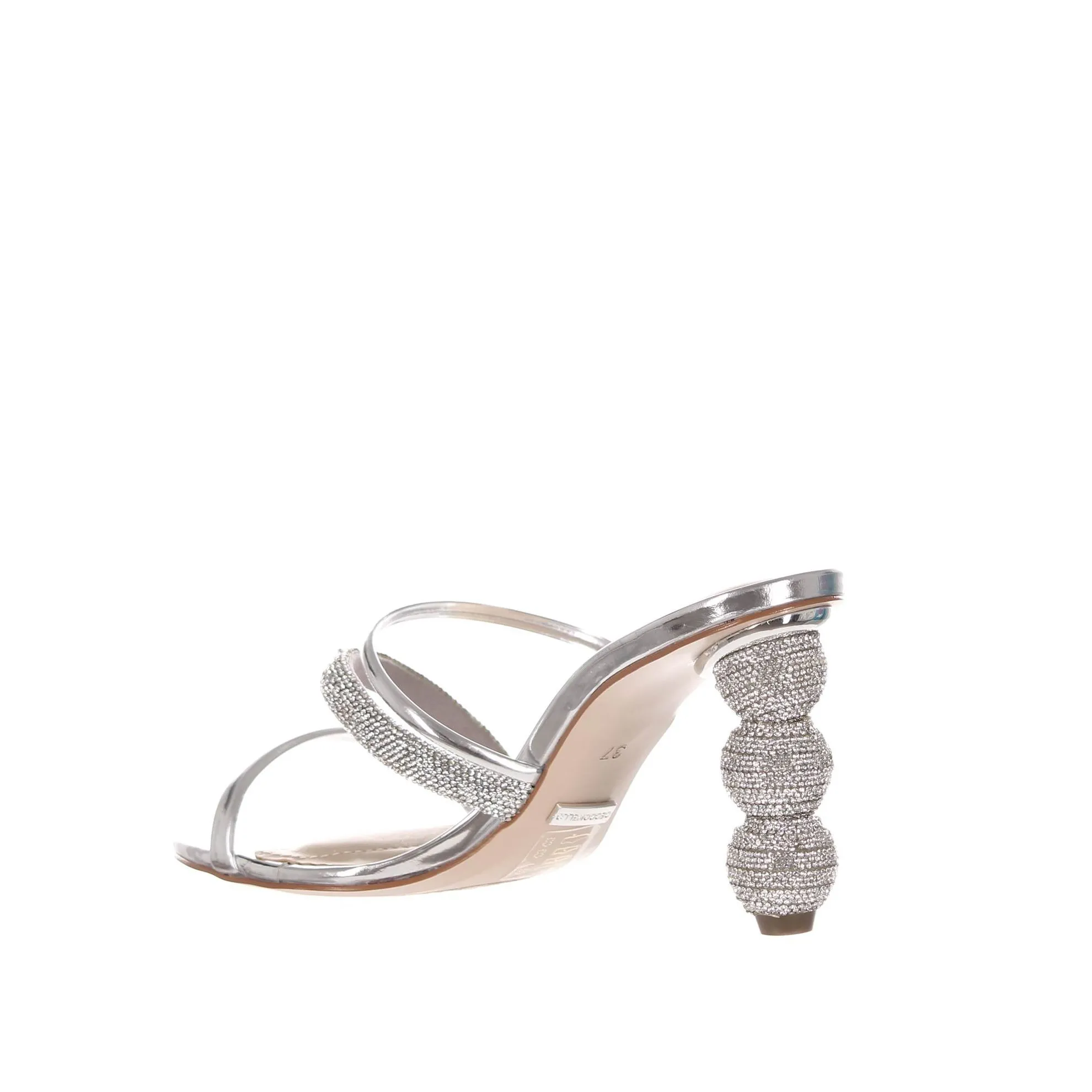 Sabot in pelle con tacco gioiello