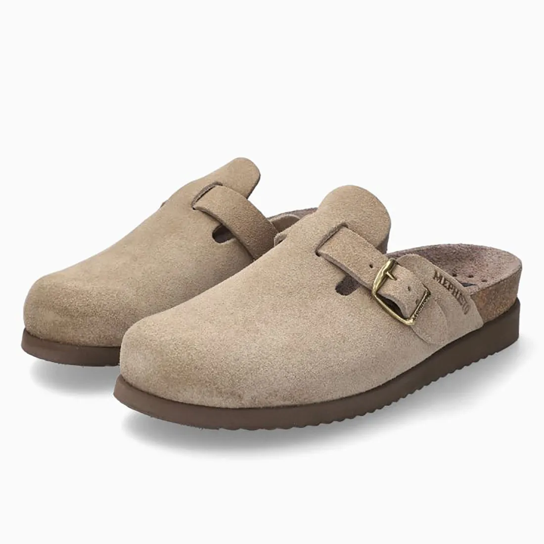 Sabot Mephisto Halina in camoscio tortora con morbido plantare