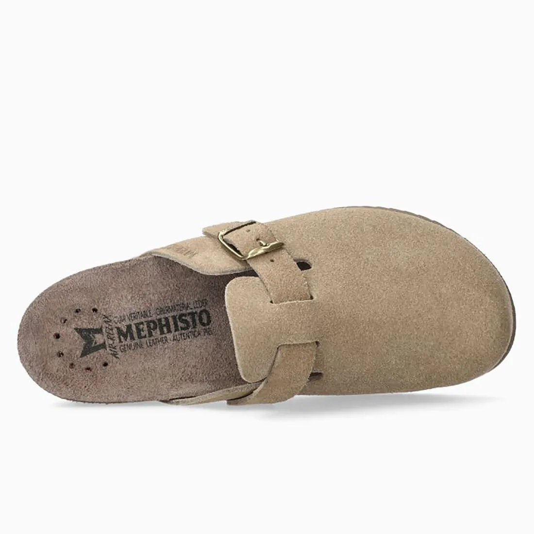 Sabot Mephisto Halina in camoscio tortora con morbido plantare