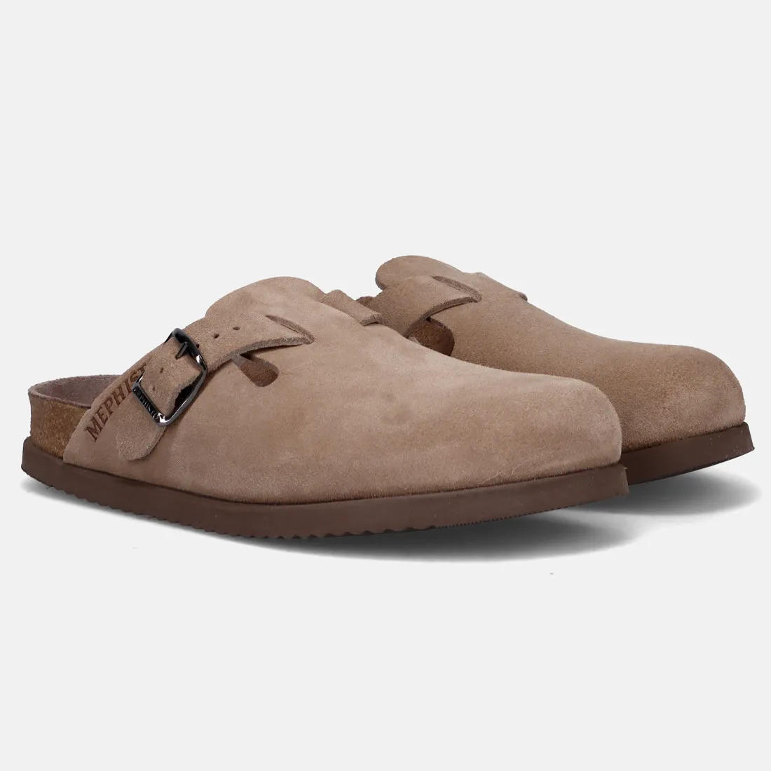 Sabot Mephisto Nathan in camoscio tortora con plantare anatomico