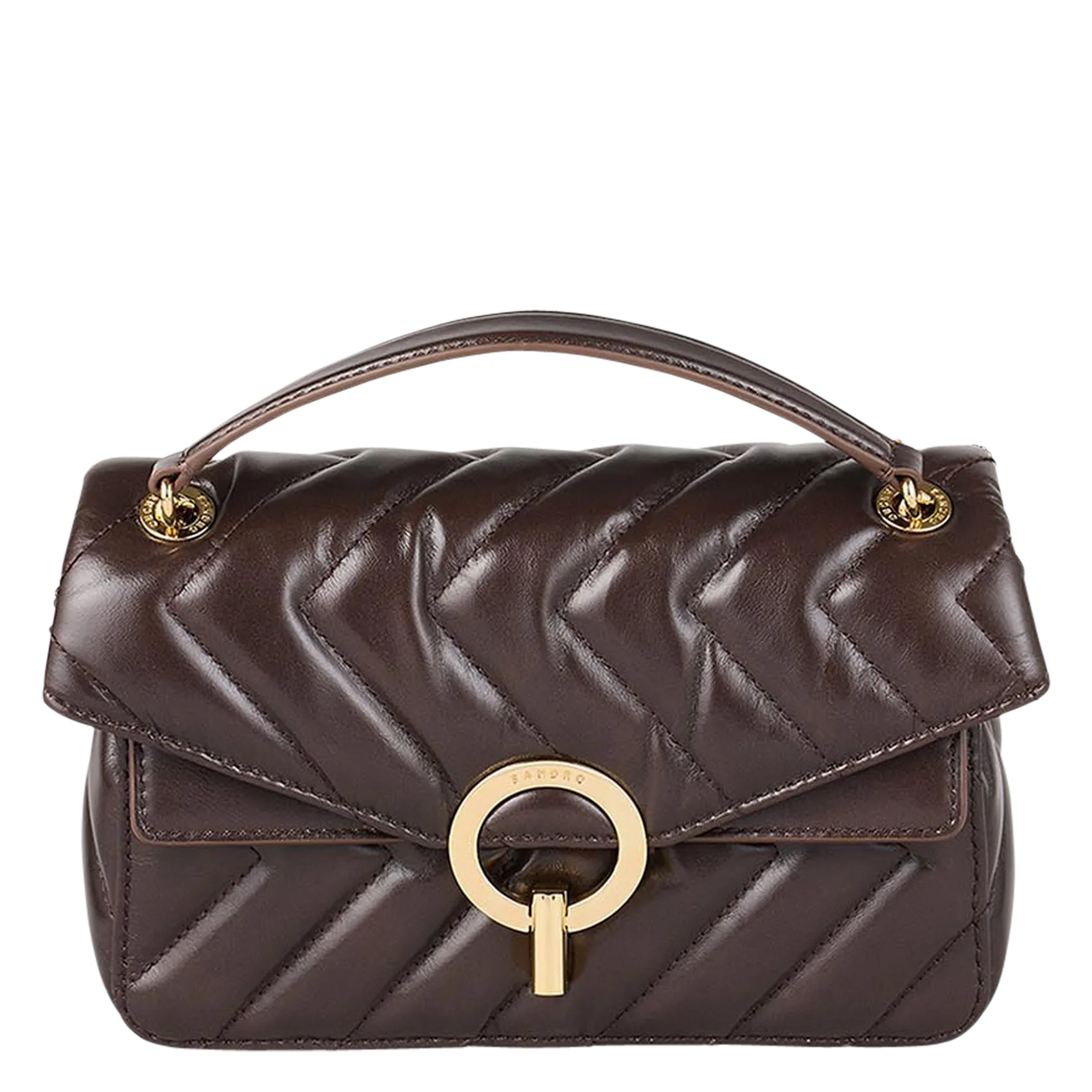  SANDRO   Borsa piccola in pelle trapuntata | Marrone