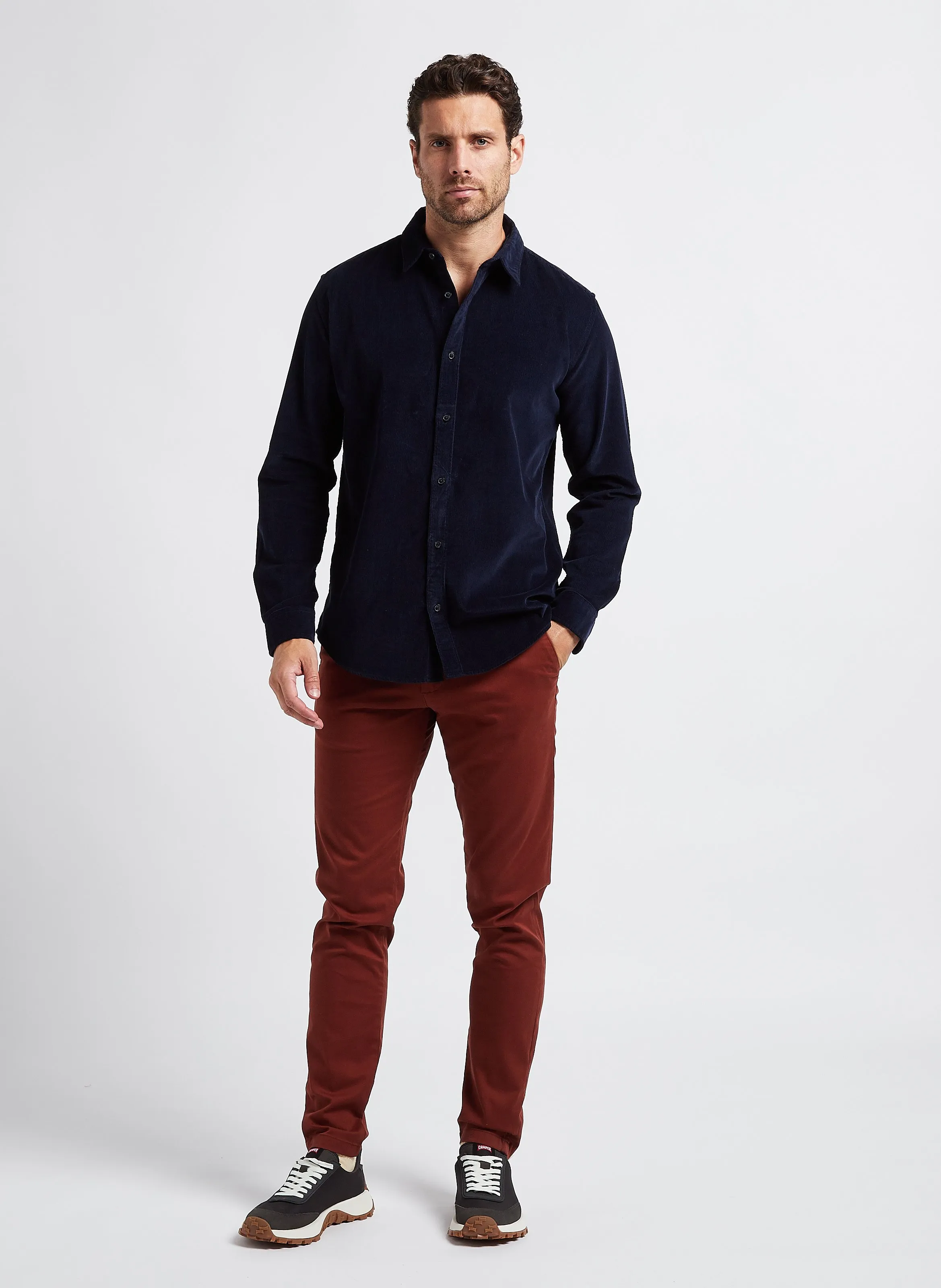  SELECTED   Camicia collo classico in misto cotone | Blu