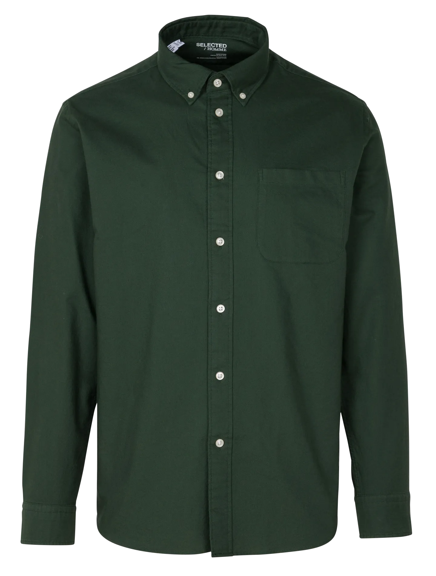  SELECTED   Camicia dritta in cotone | Verde