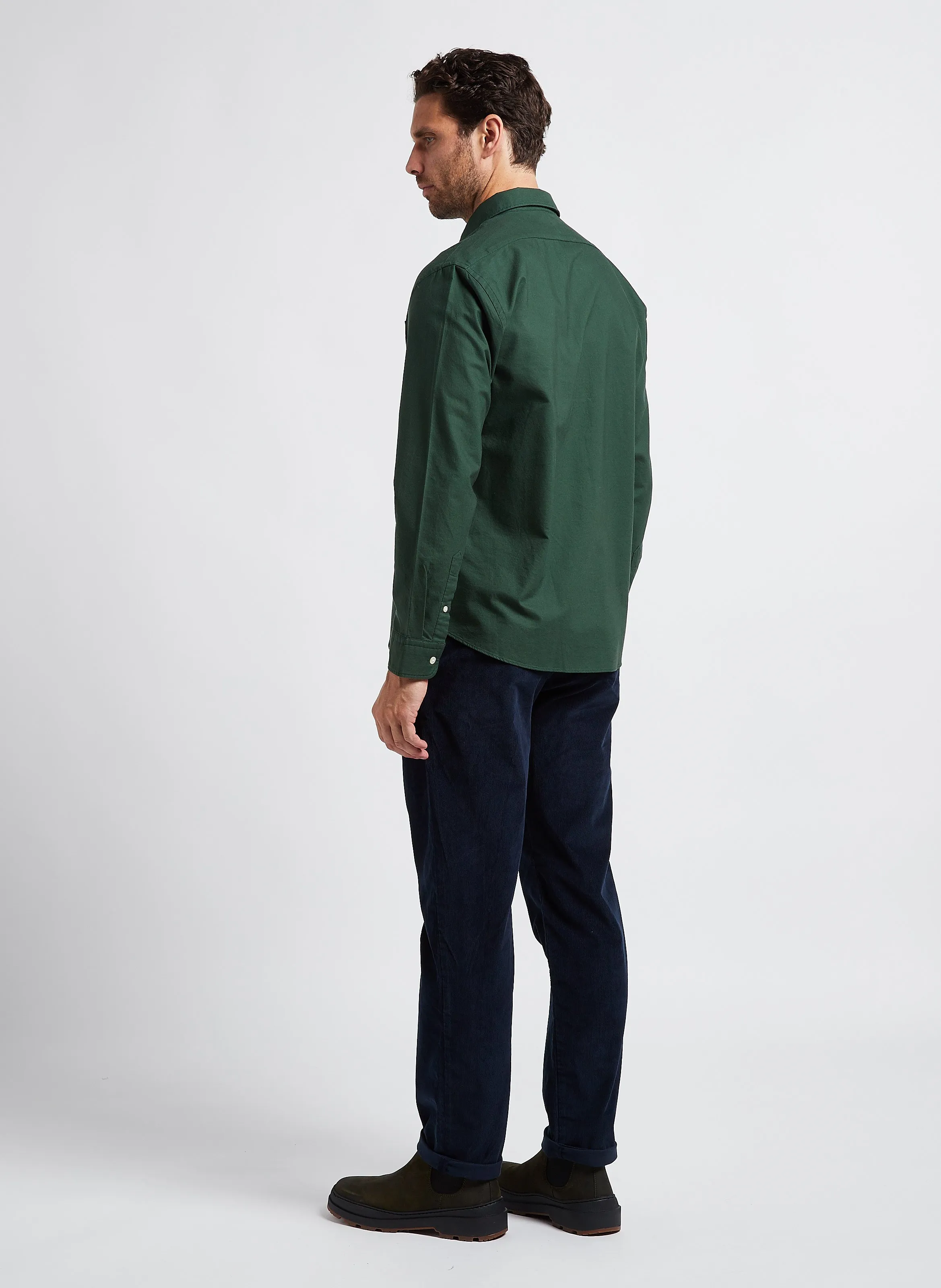  SELECTED   Camicia dritta in cotone | Verde