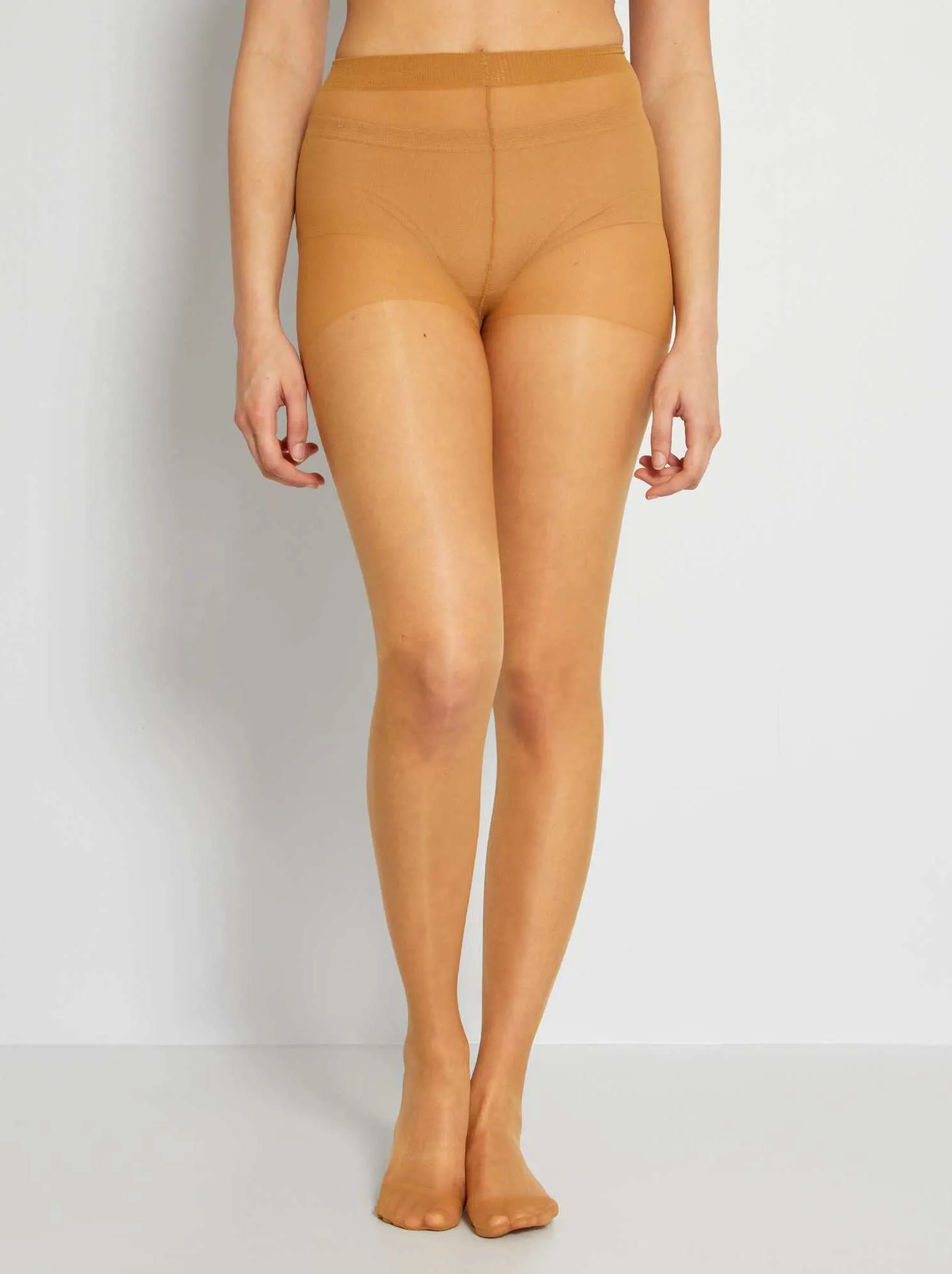 Set 2 paia collant velati 8 D - BEIGE