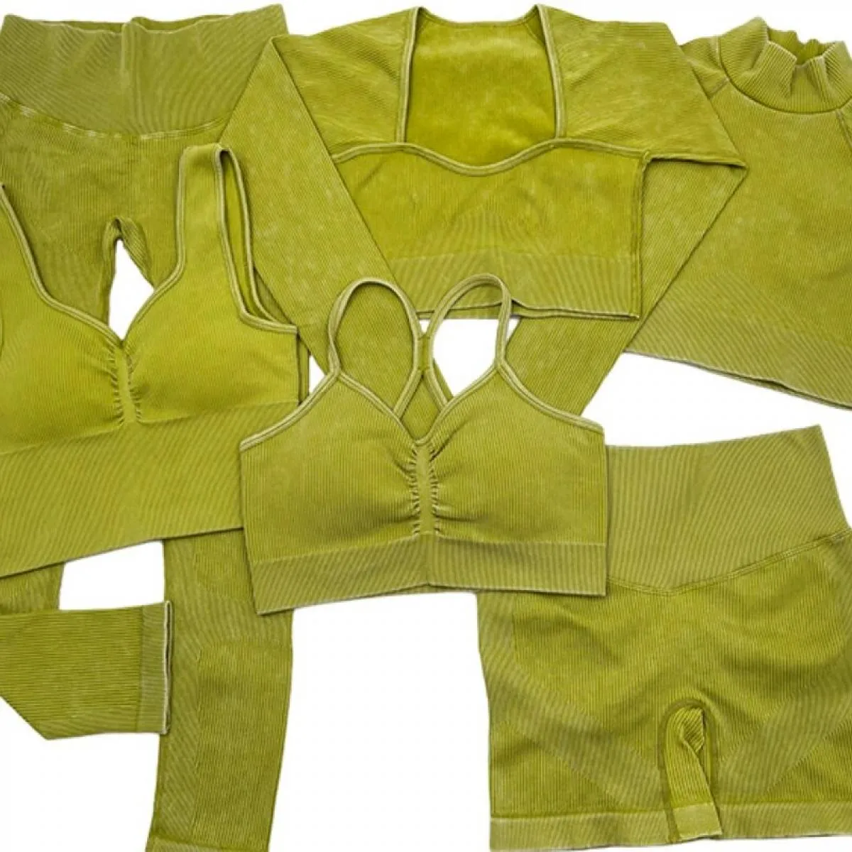 Set da allenamento a coste senza cuciture Completo da fitness Set da yoga a coste senza cuciture Set da yoga a coste senza cucit