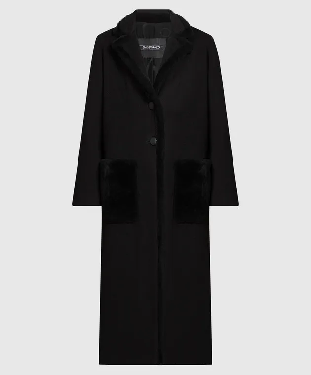 Simonetta Ravizza Cappotto in shearling di lana Oleandro nero OLEANDRO